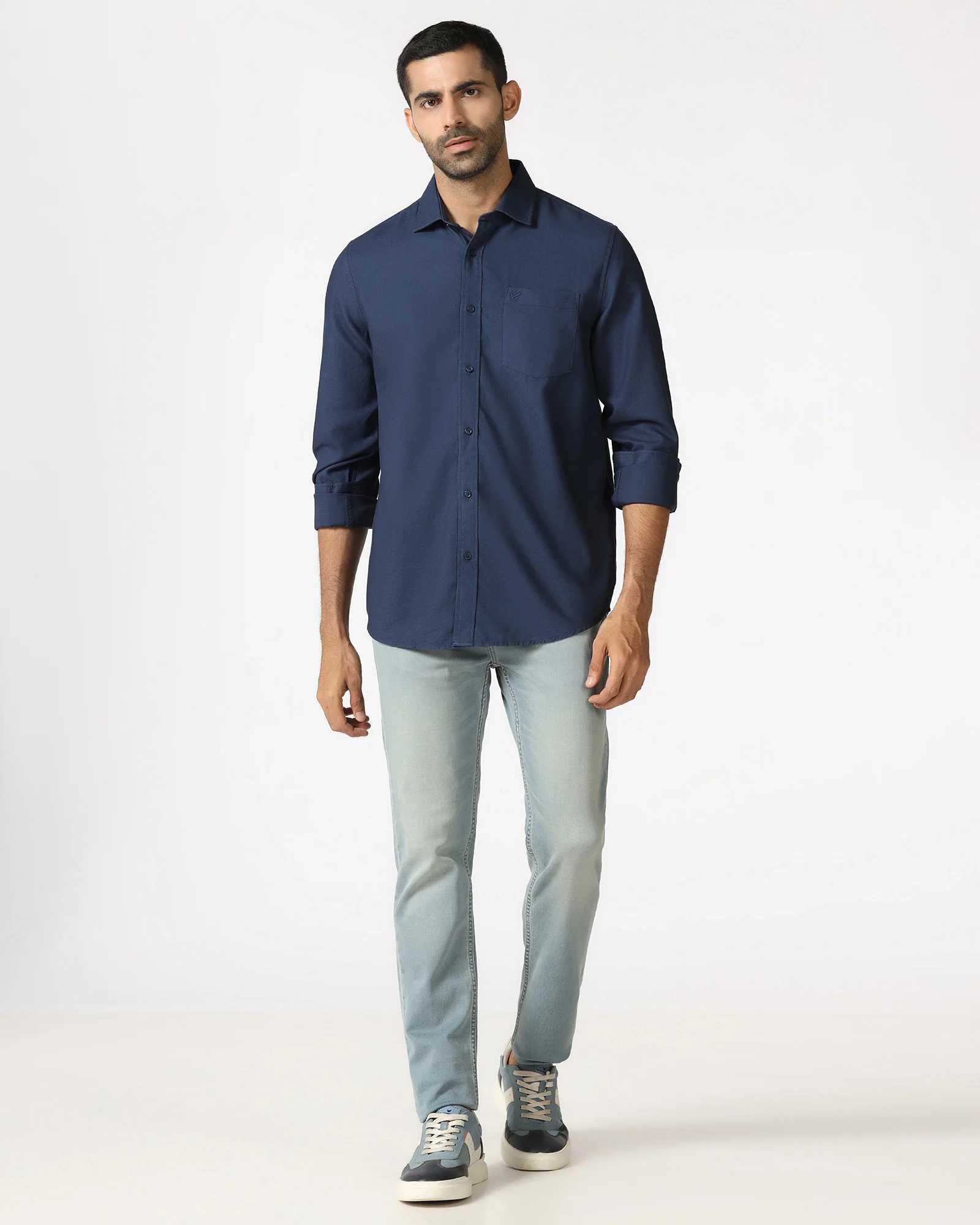 Blue Textured Shirt - Caty - Image 3