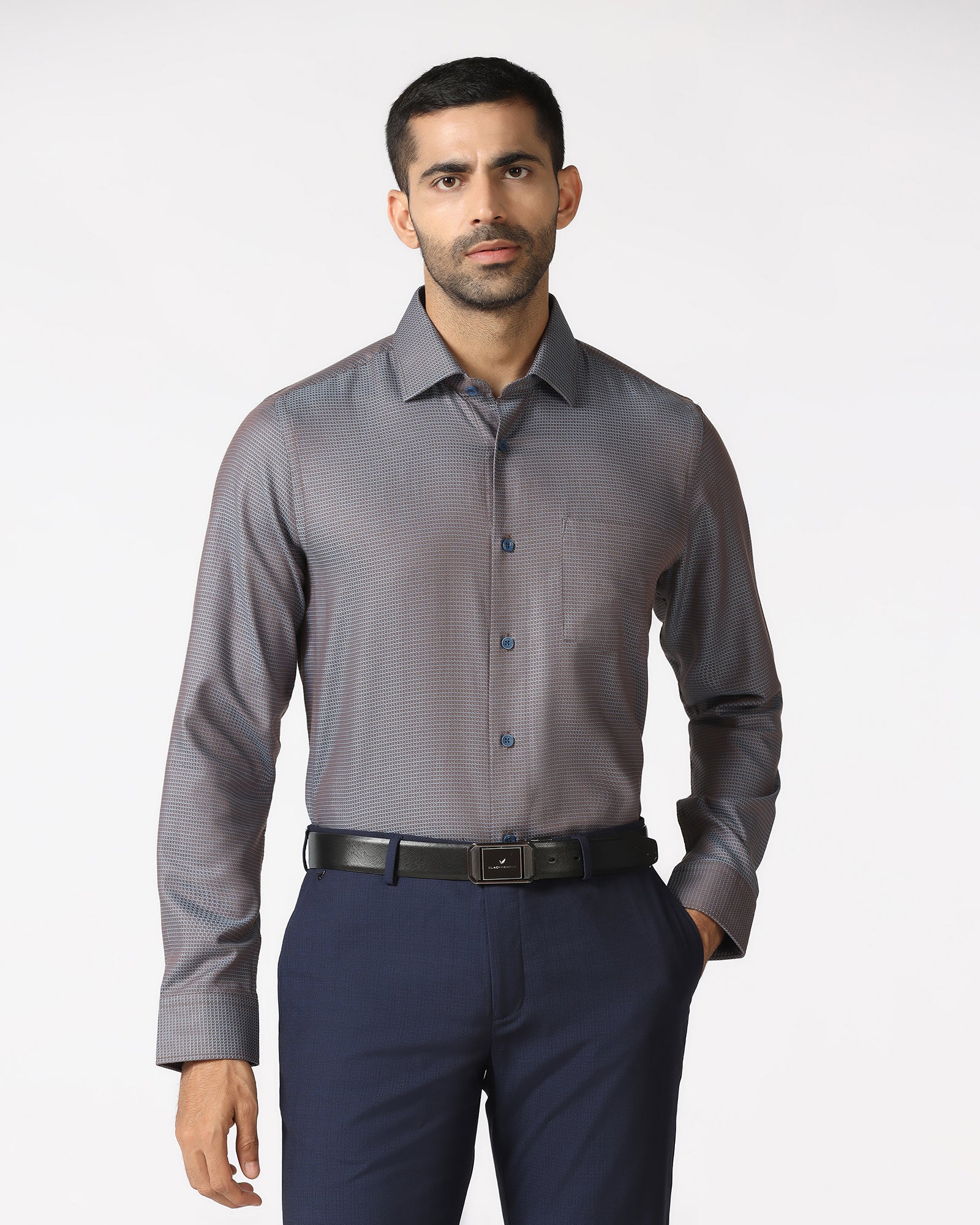 Blue Textured Shirt - Recite