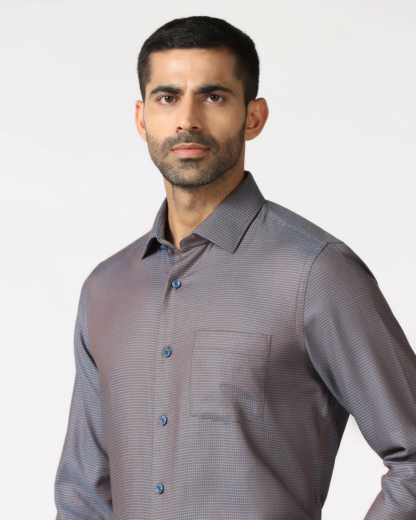 Blue Textured Shirt - Recite - Image 4