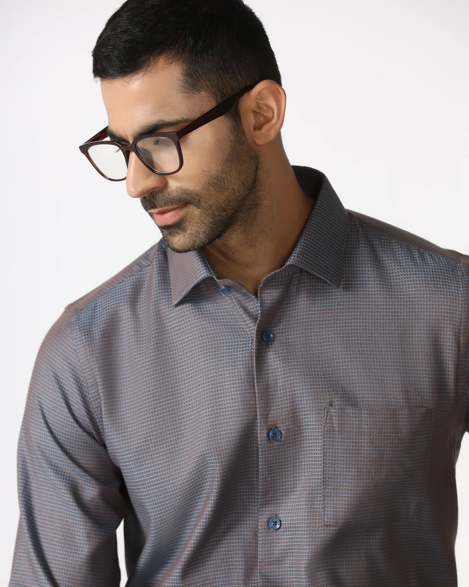 Blue Textured Shirt - Recite - Image 9