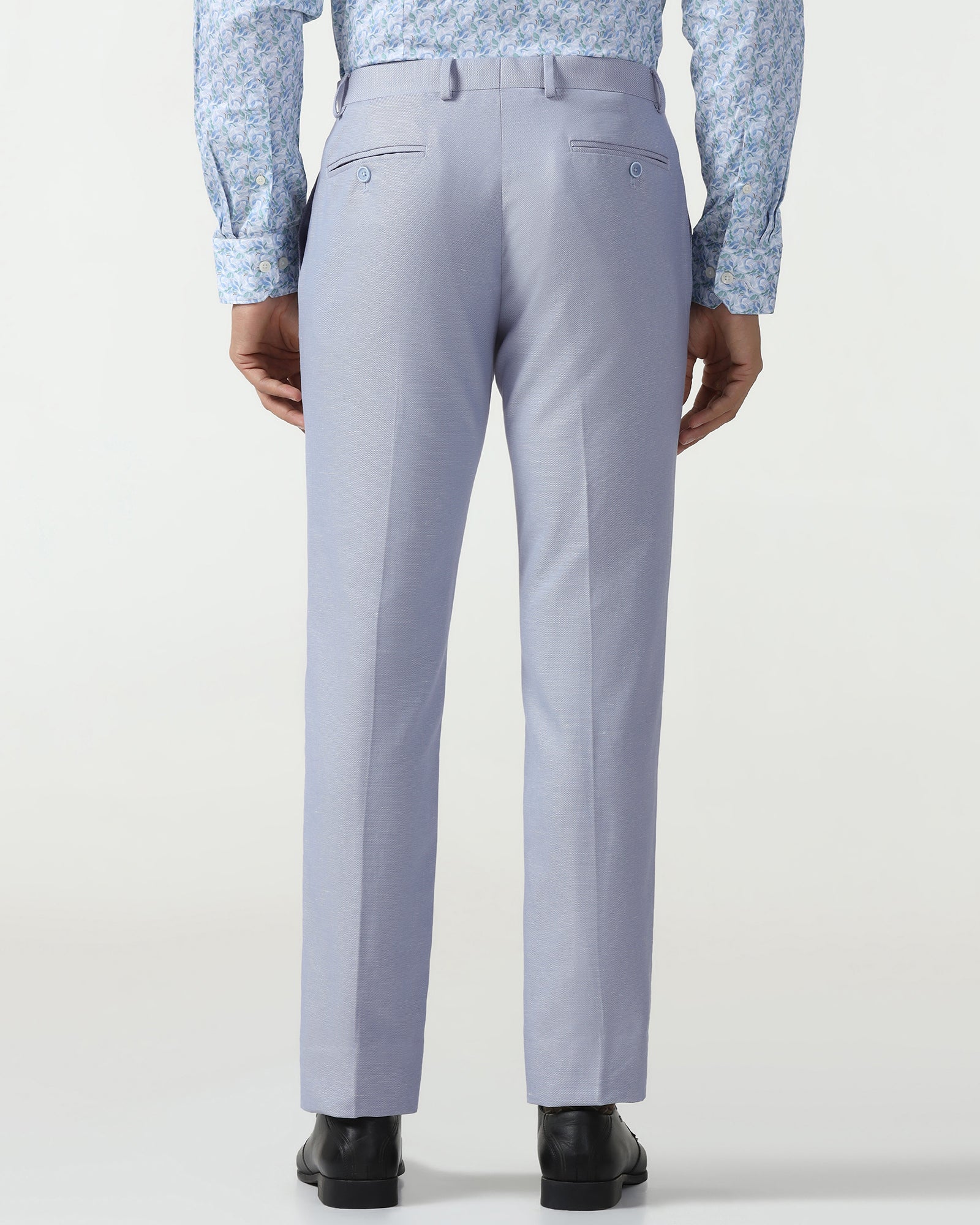 Blue Textured Trouser - Dort - Image 2