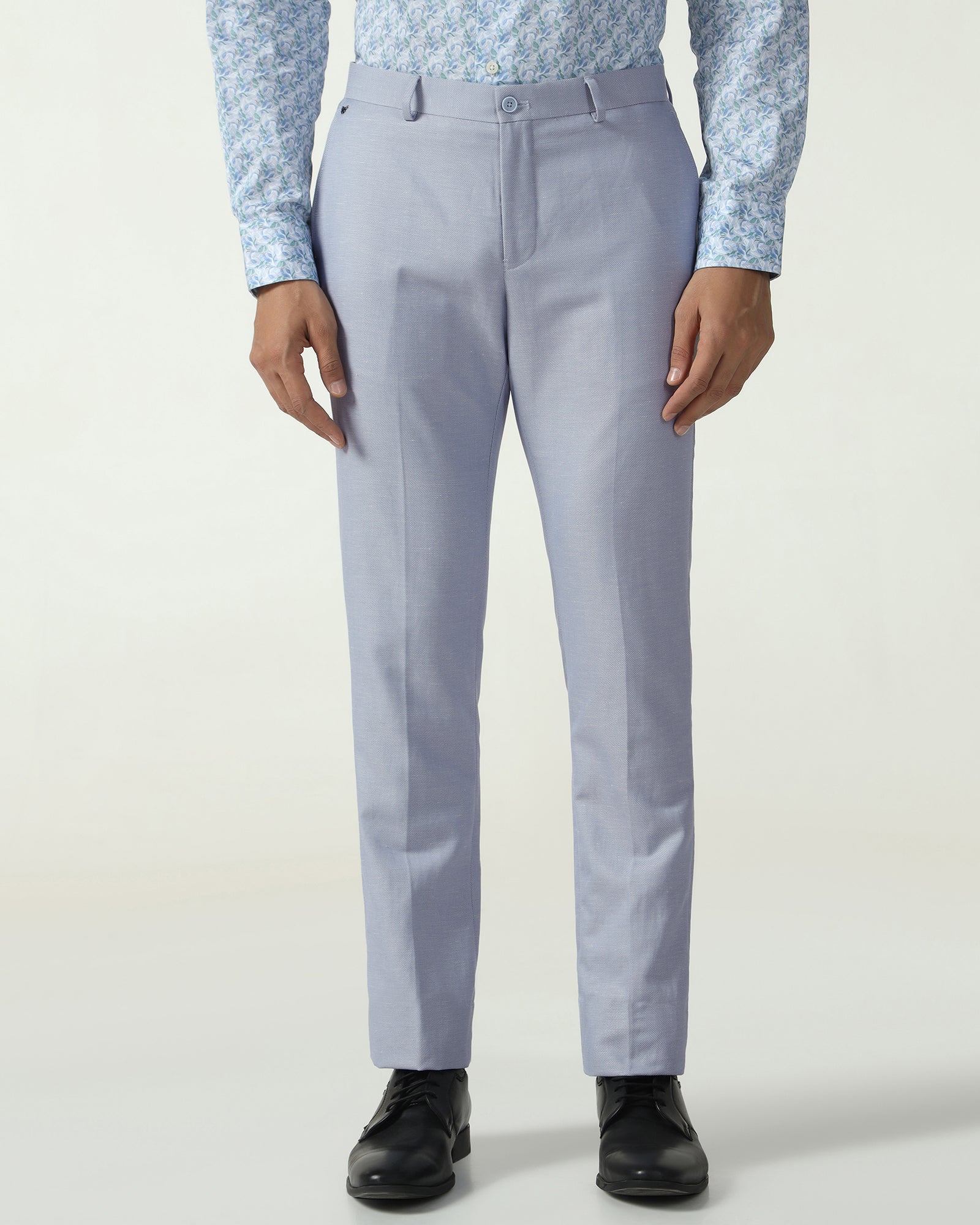 Blue Textured Trouser - Dort - Image 3