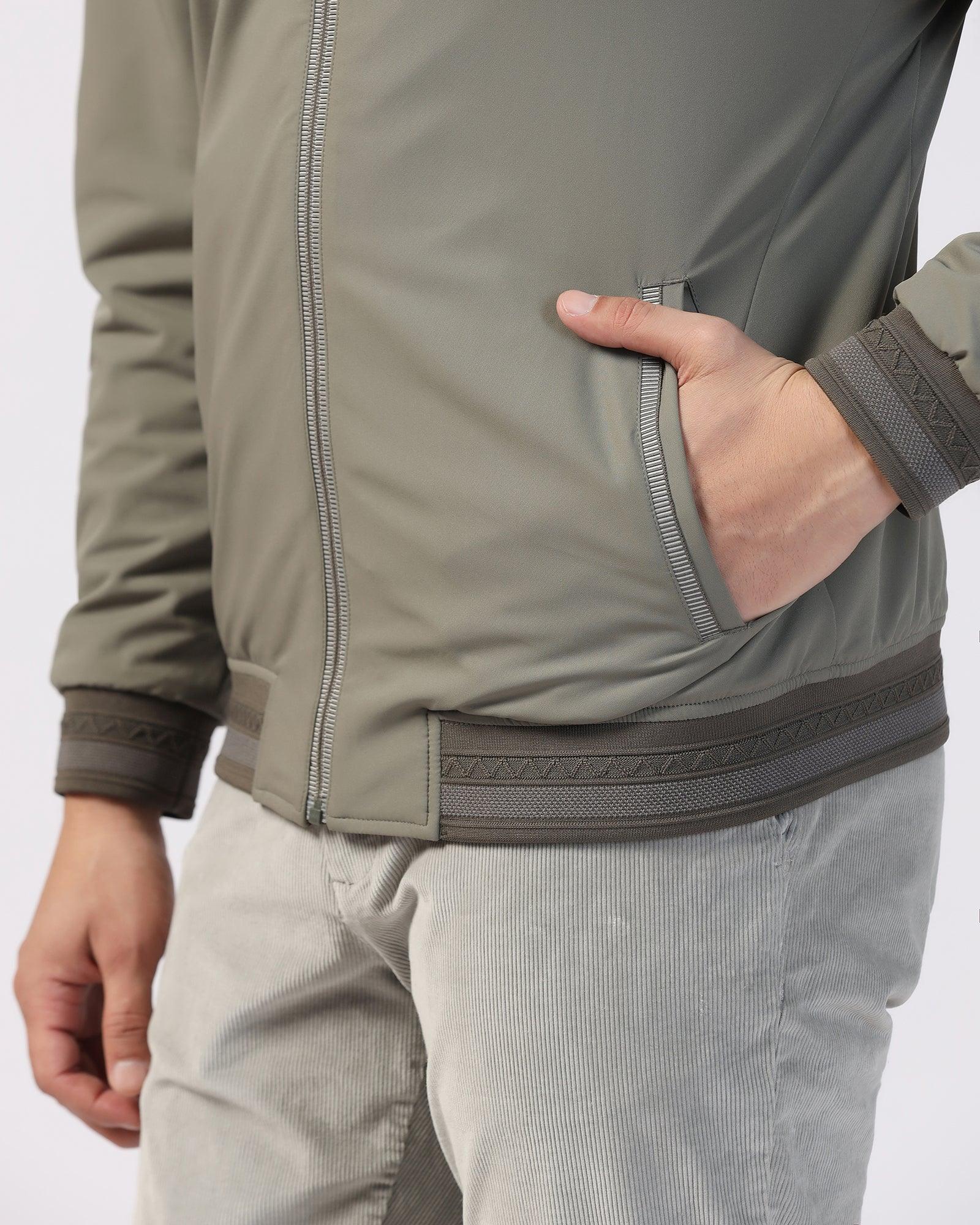 Reversible Bomber Grey Solid Zipper Jacket - Spectre - Image 5