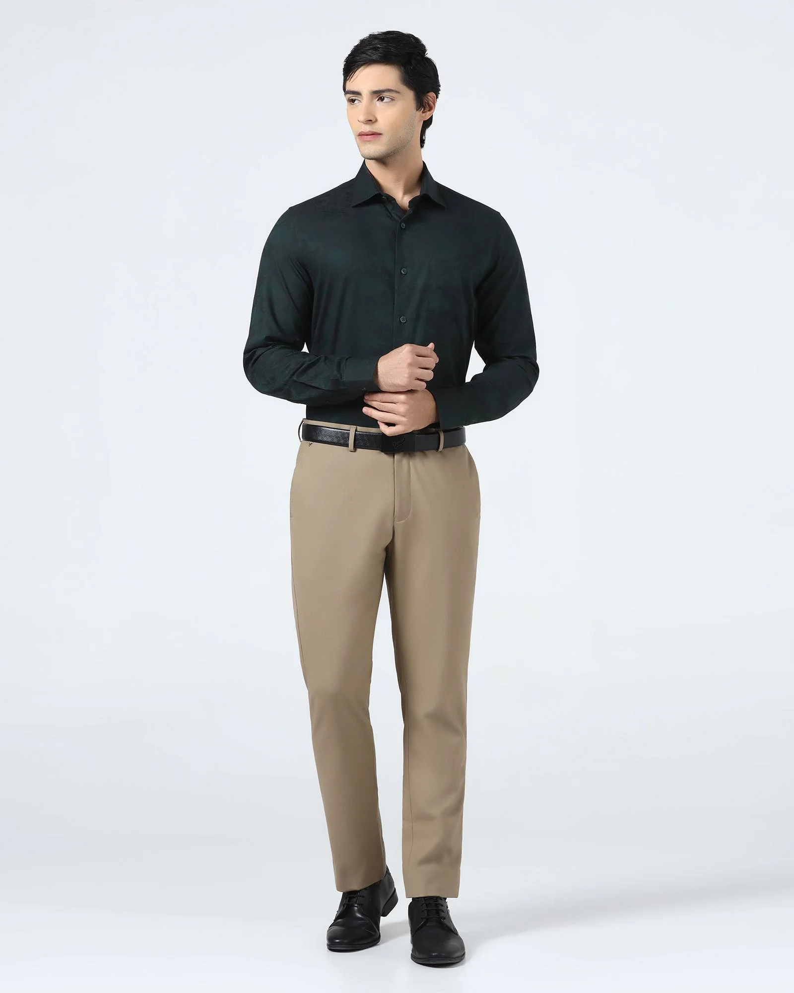 Bottle Green Jacquard Shirt - Wasabi - Image 3