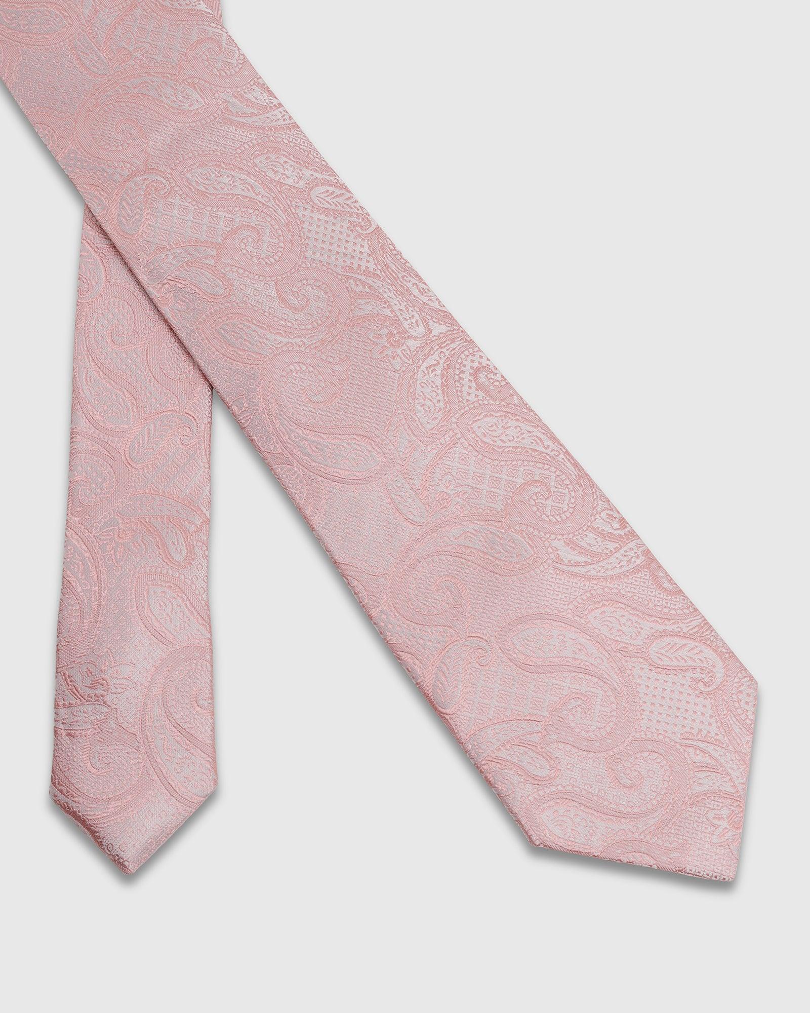 Boxed Combo Jacquard Tie And Pocket Square In Peach - Tasmani - Image 5