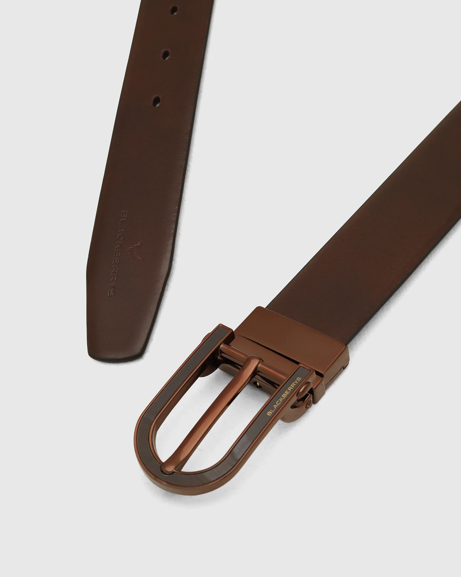Leather Revesible Brown Black Solid Belt - Wilton - Image 2