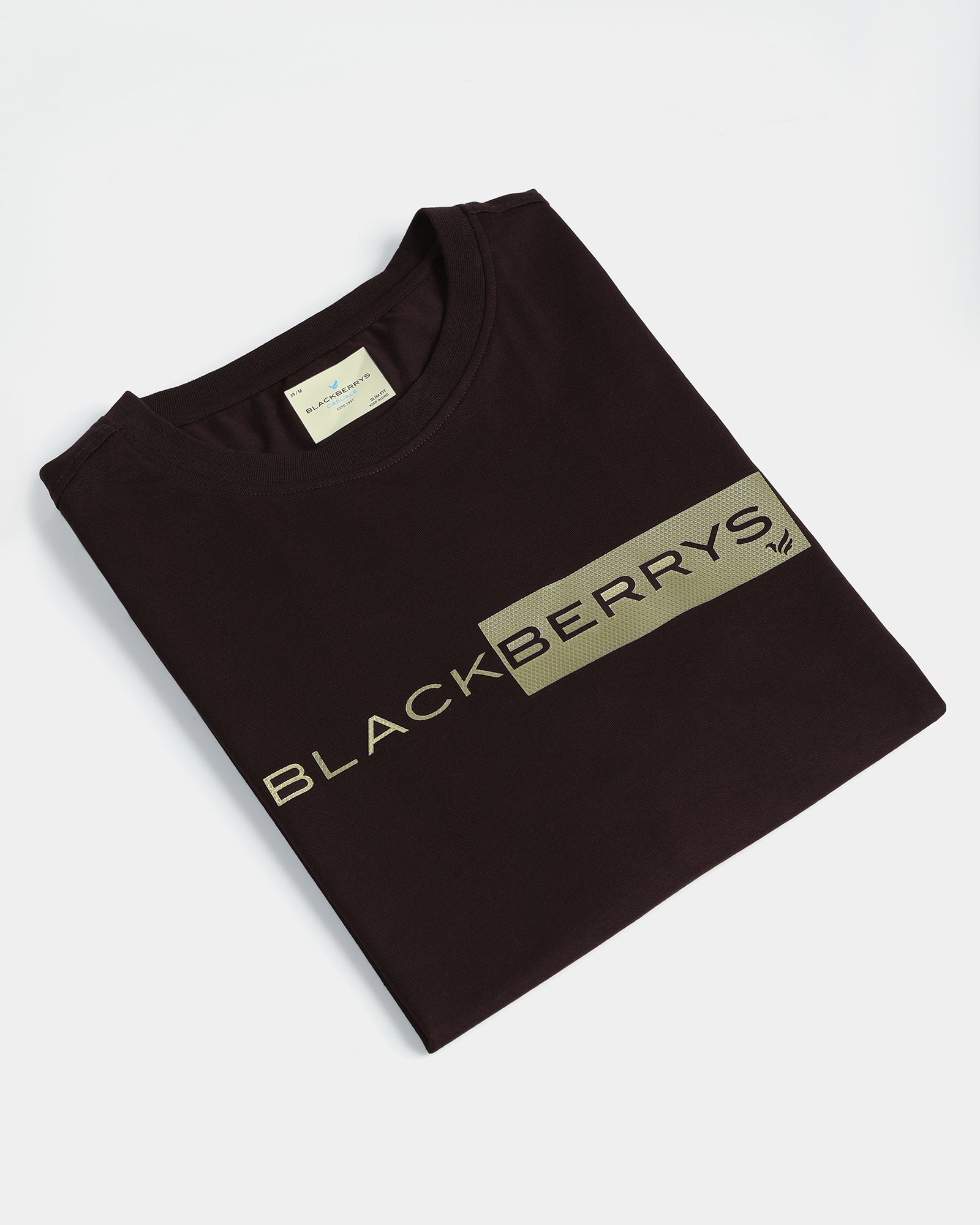 Brown Crew Neck Solid T-Shirt - Ram - Image 5