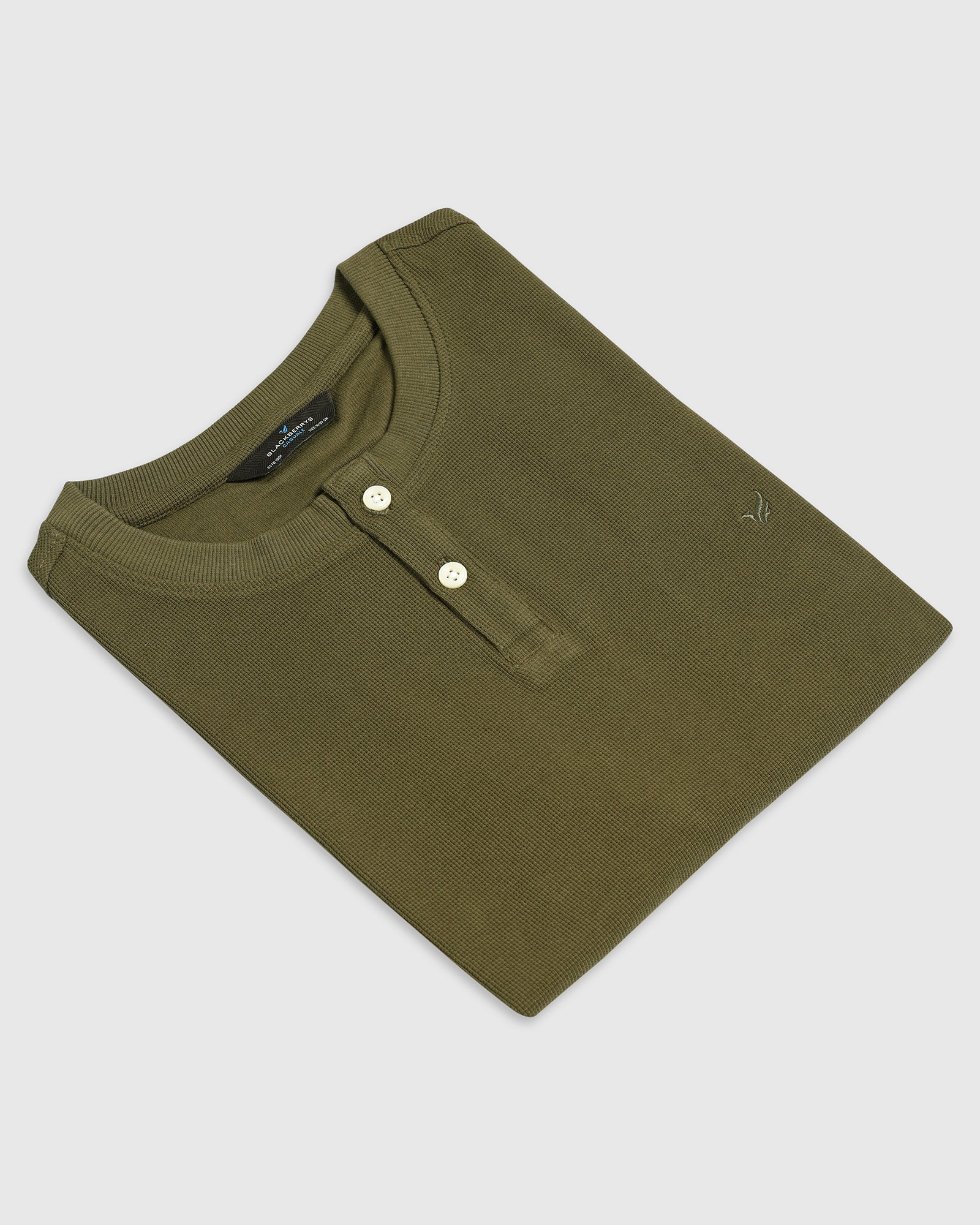 Brown Henley Collar Textured T-Shirt - Hann - Image 5