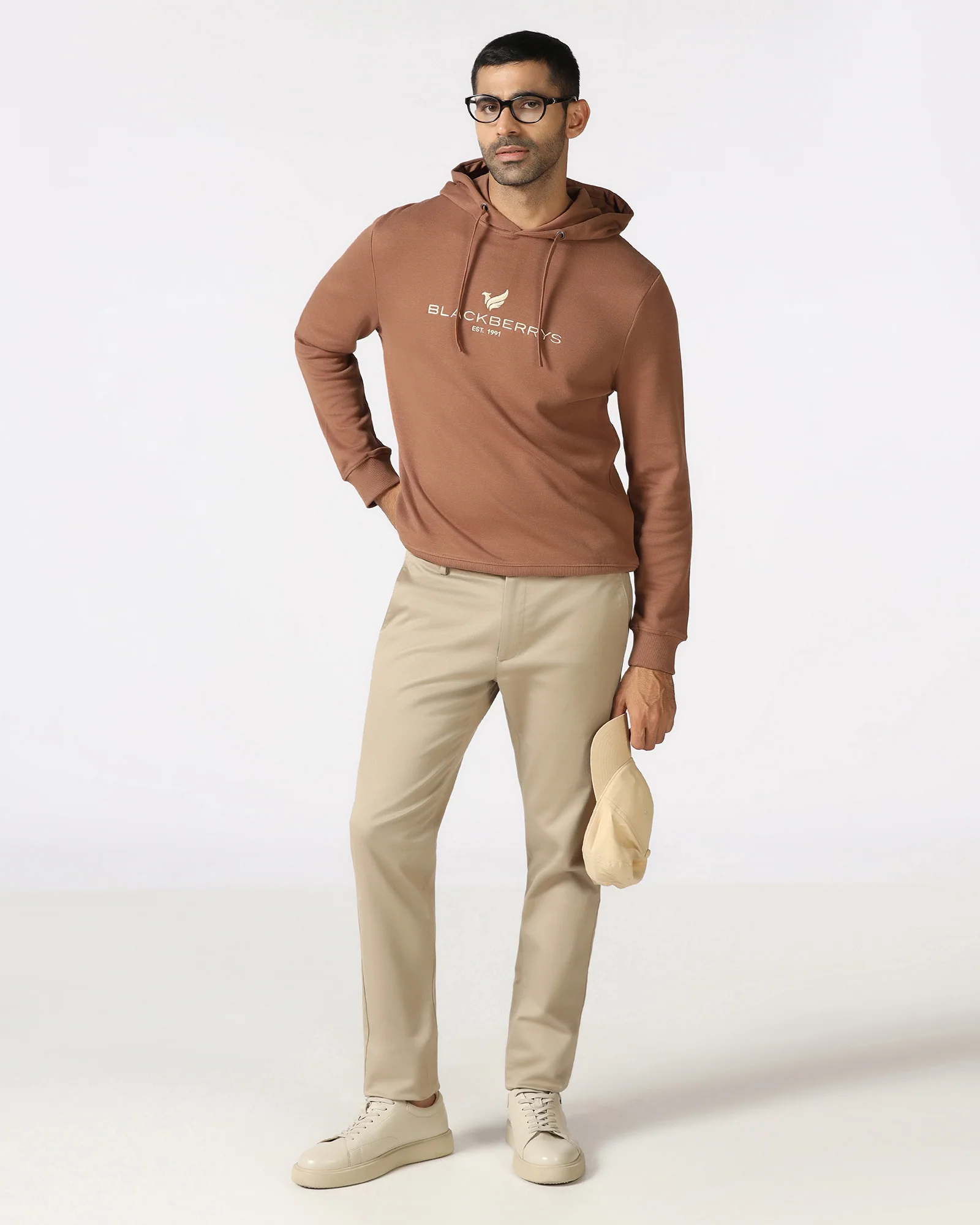 Brown Hoodie Solid Sweatshirt - Yen - Image 6