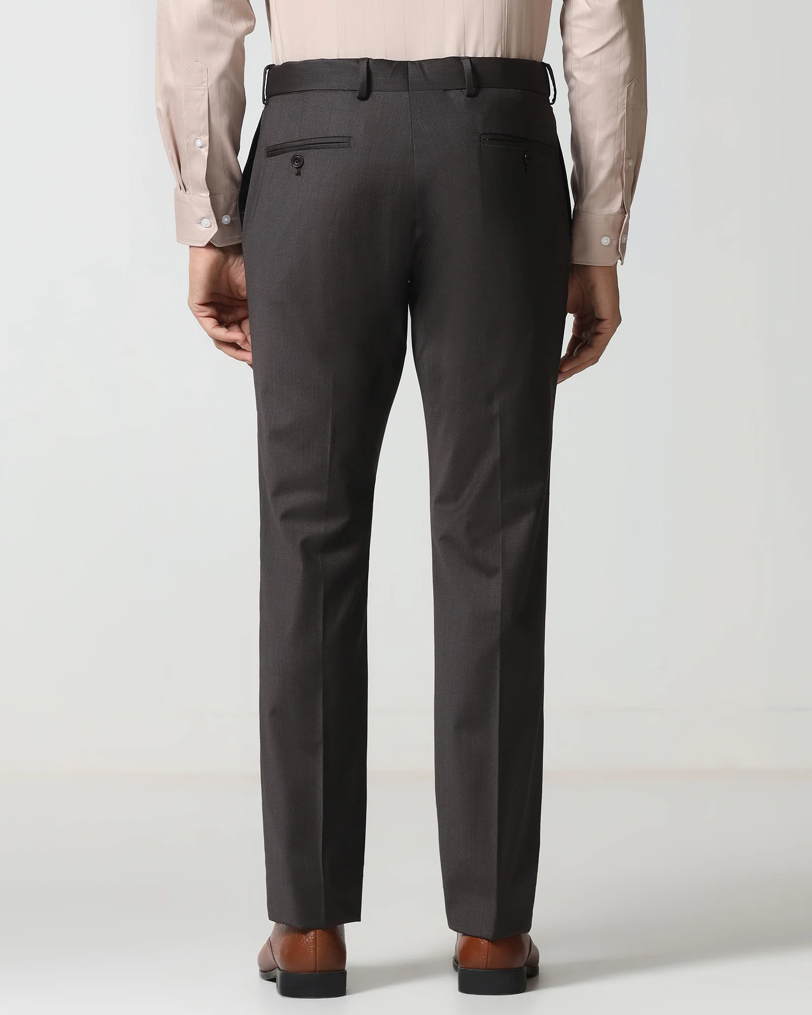 Brown Luxe Technowaist Solid Trouser - Lamborghini - Image 2