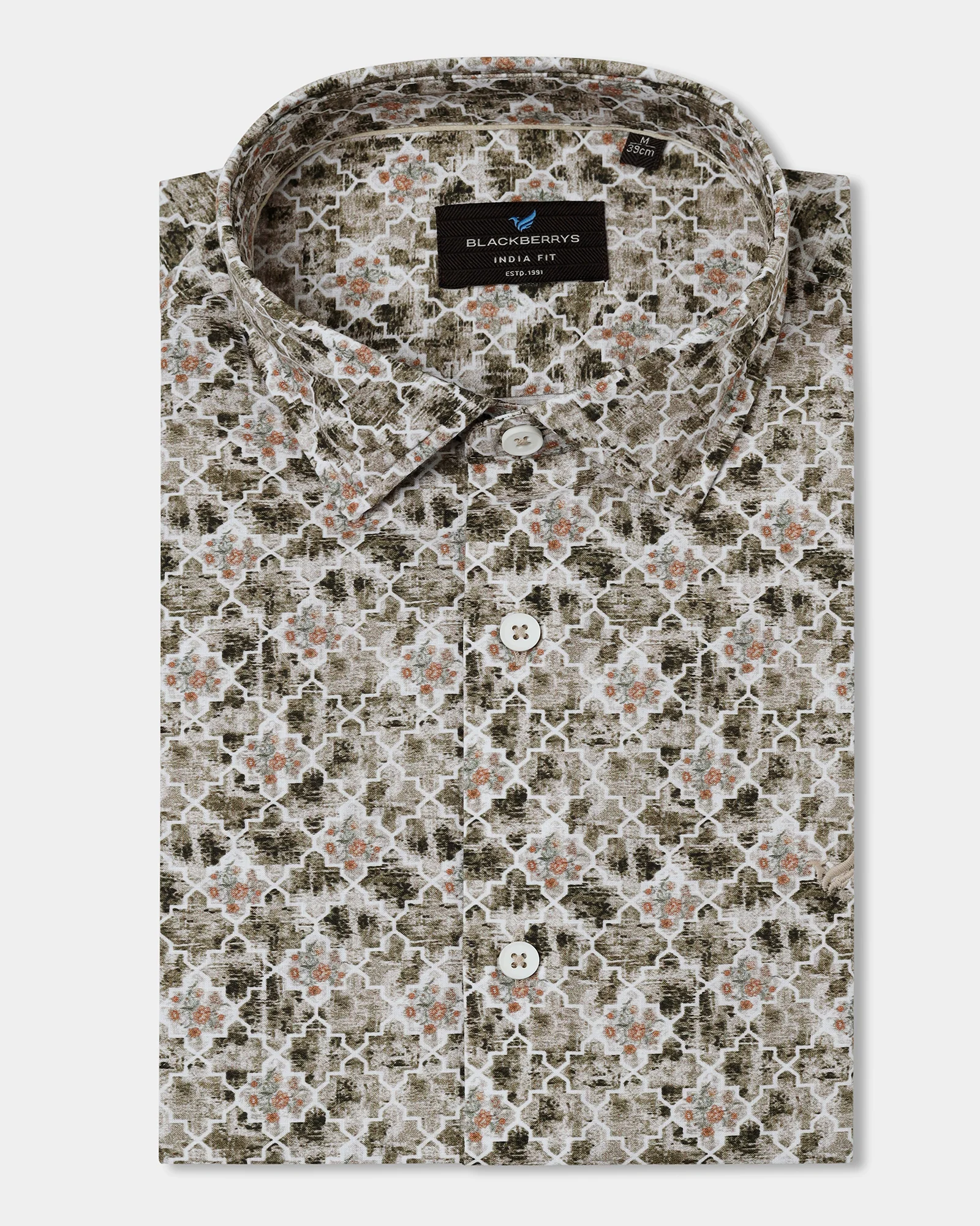 Brown Half Sleeve Printed Shirt - Melod - Image 5