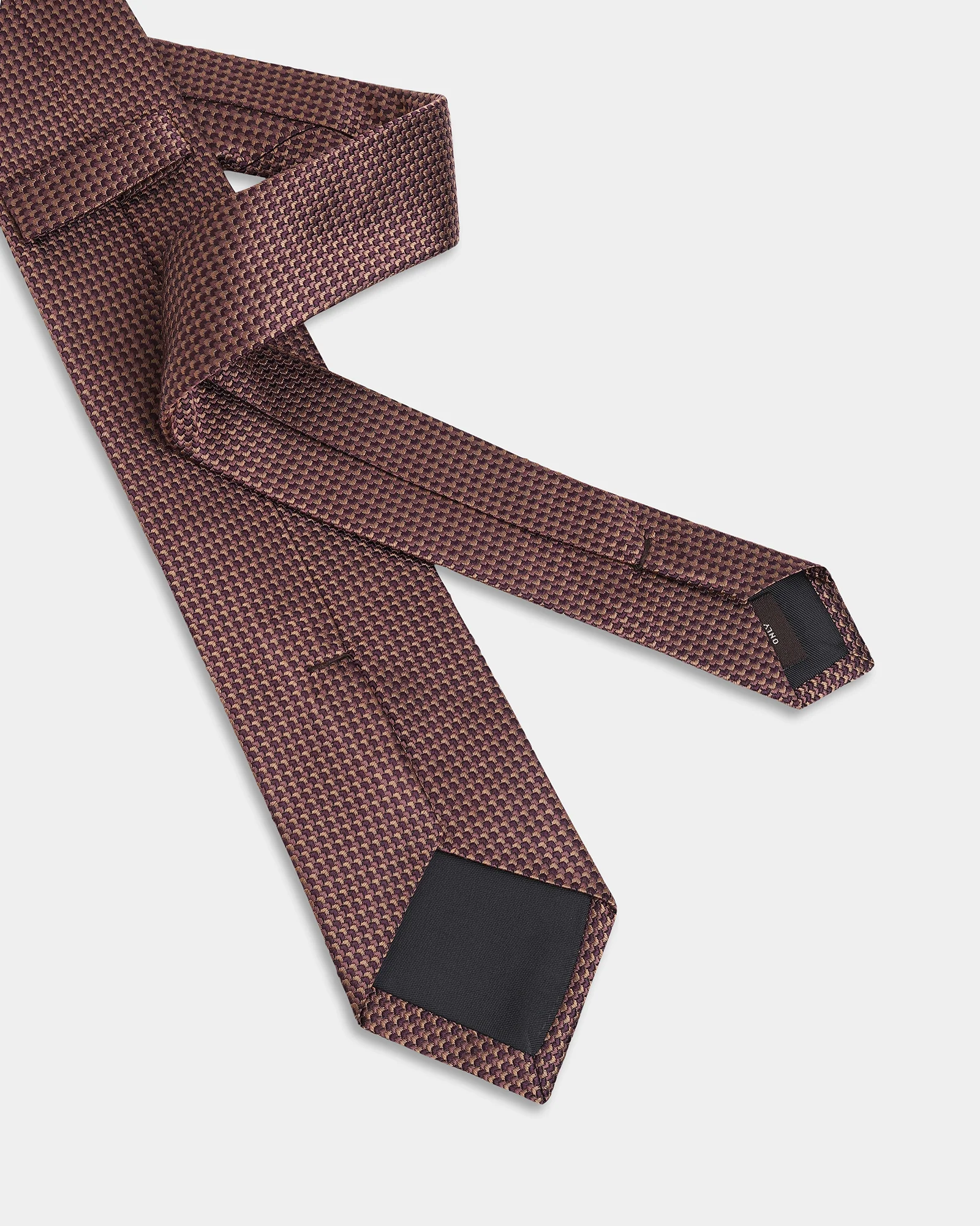 Brown Silk Jacquard Tie - Alba - Image 3
