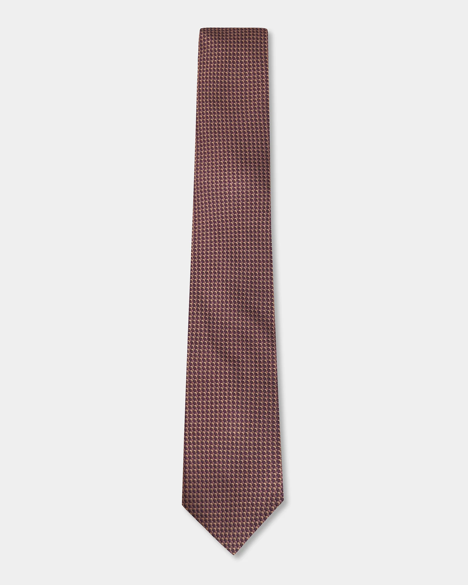 Brown Silk Jacquard Tie - Alba - Image 4