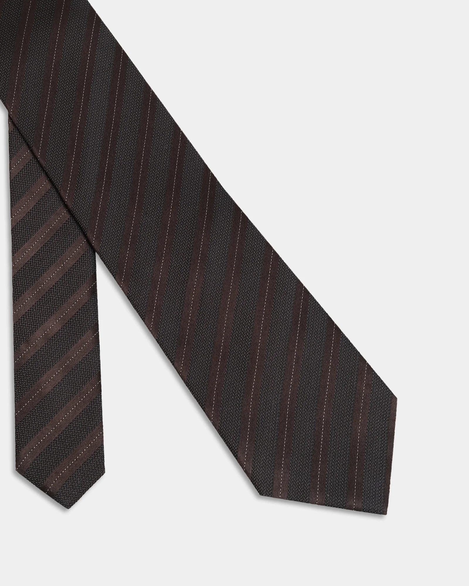 Brown Silk Jacquard Tie - Aras - Image 2
