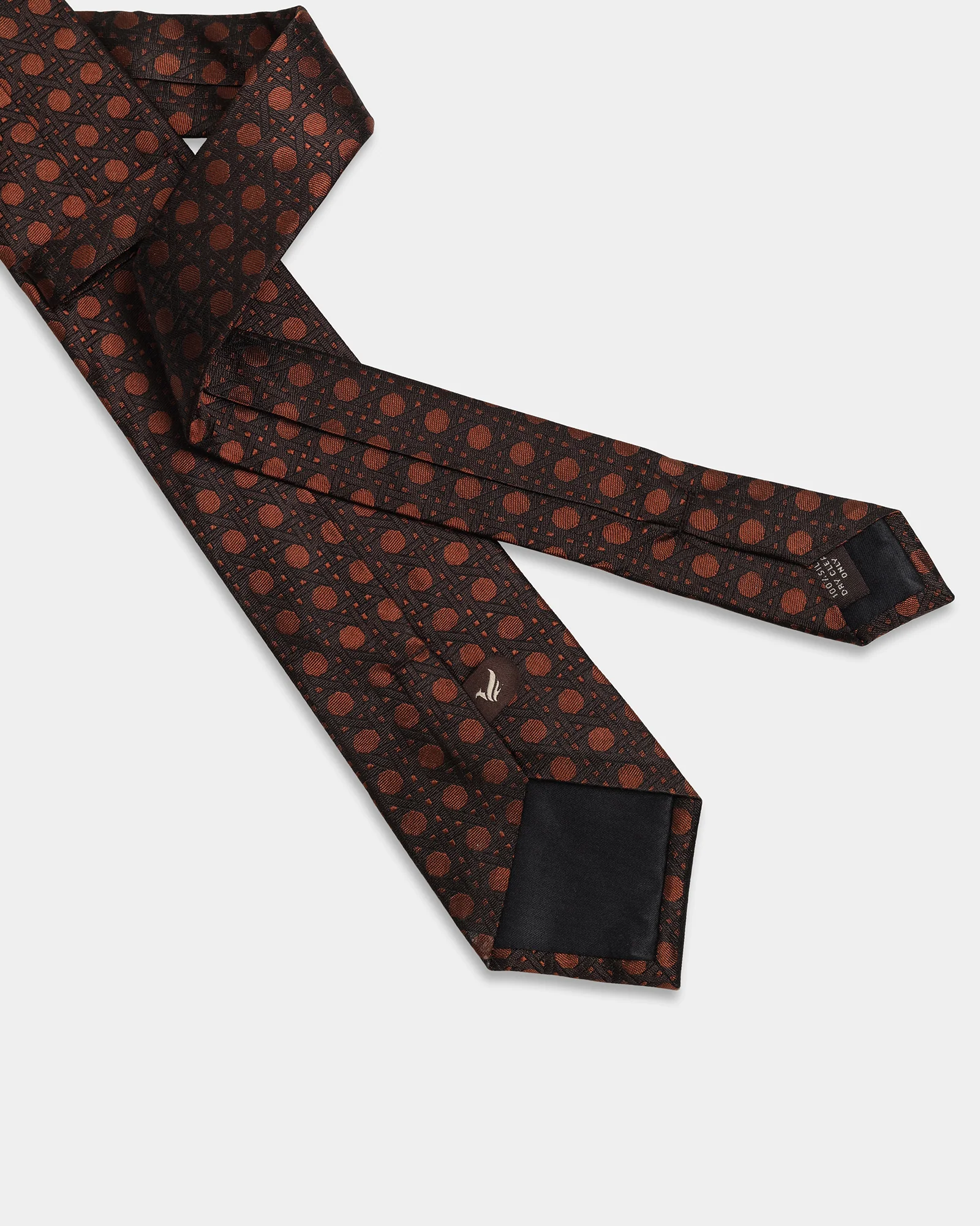 Brown Silk Jacquard Tie - Willet - Image 3