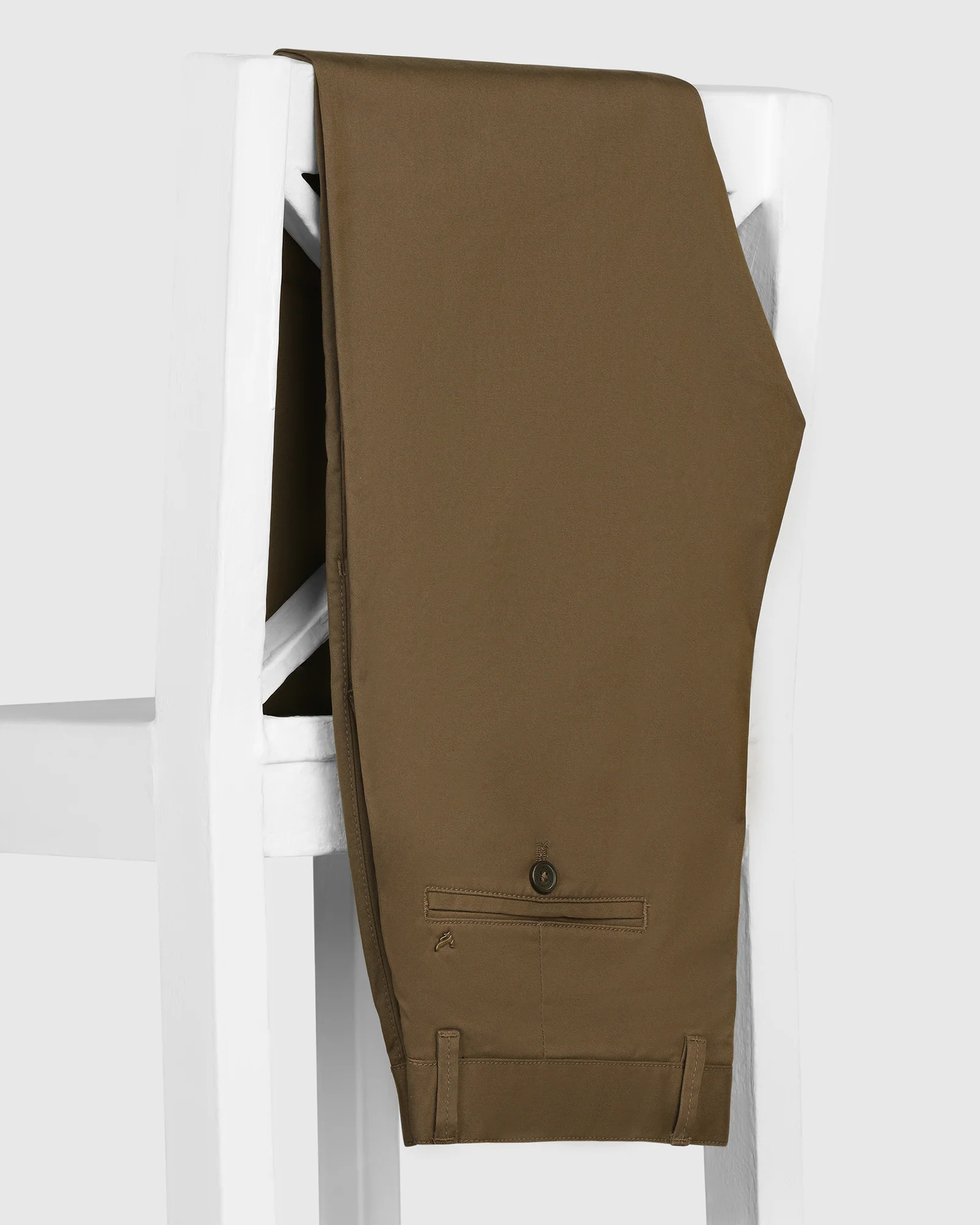 Brown Solid Khakis - Mario - Image 5
