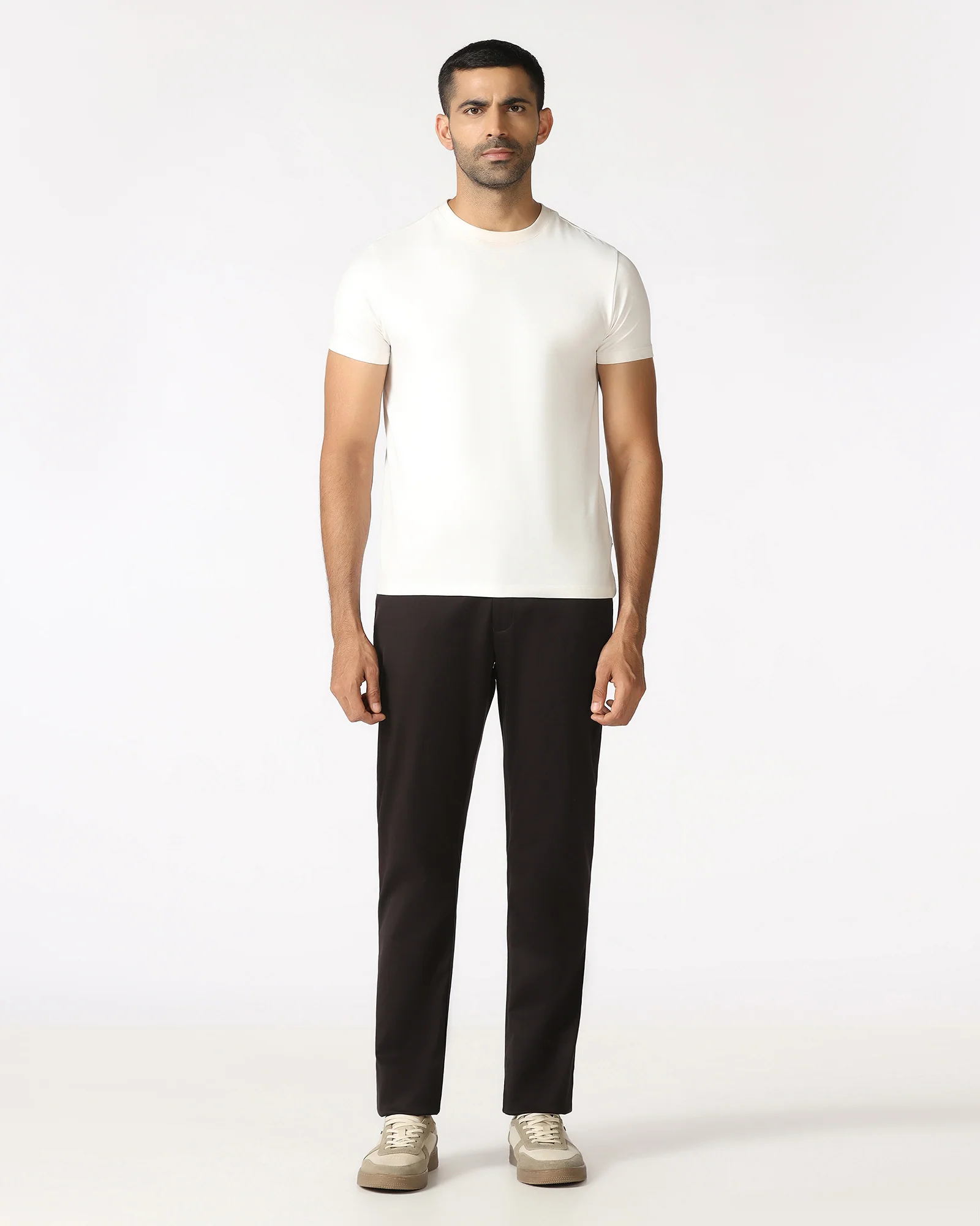 Brown Solid Khakis - Thale