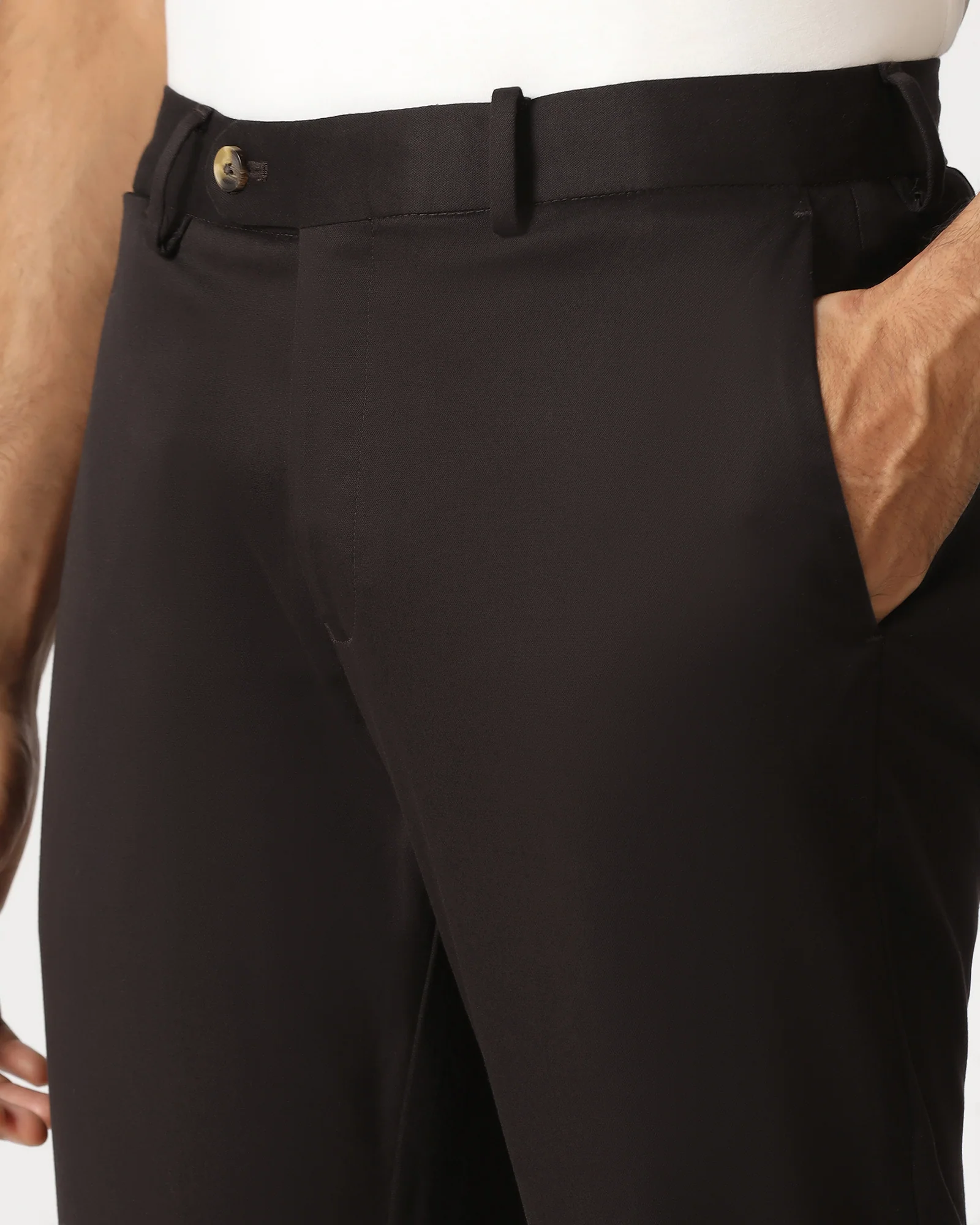 Brown Solid Khakis - Thale - Image 4