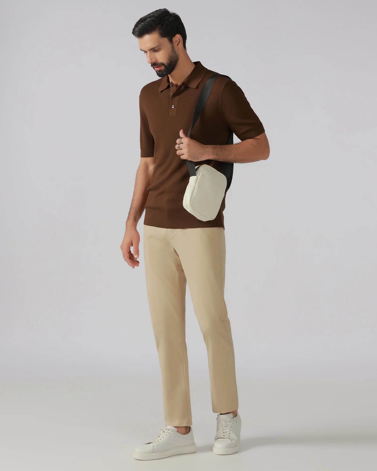 Brown Solid Polo - Yuto - Image 8