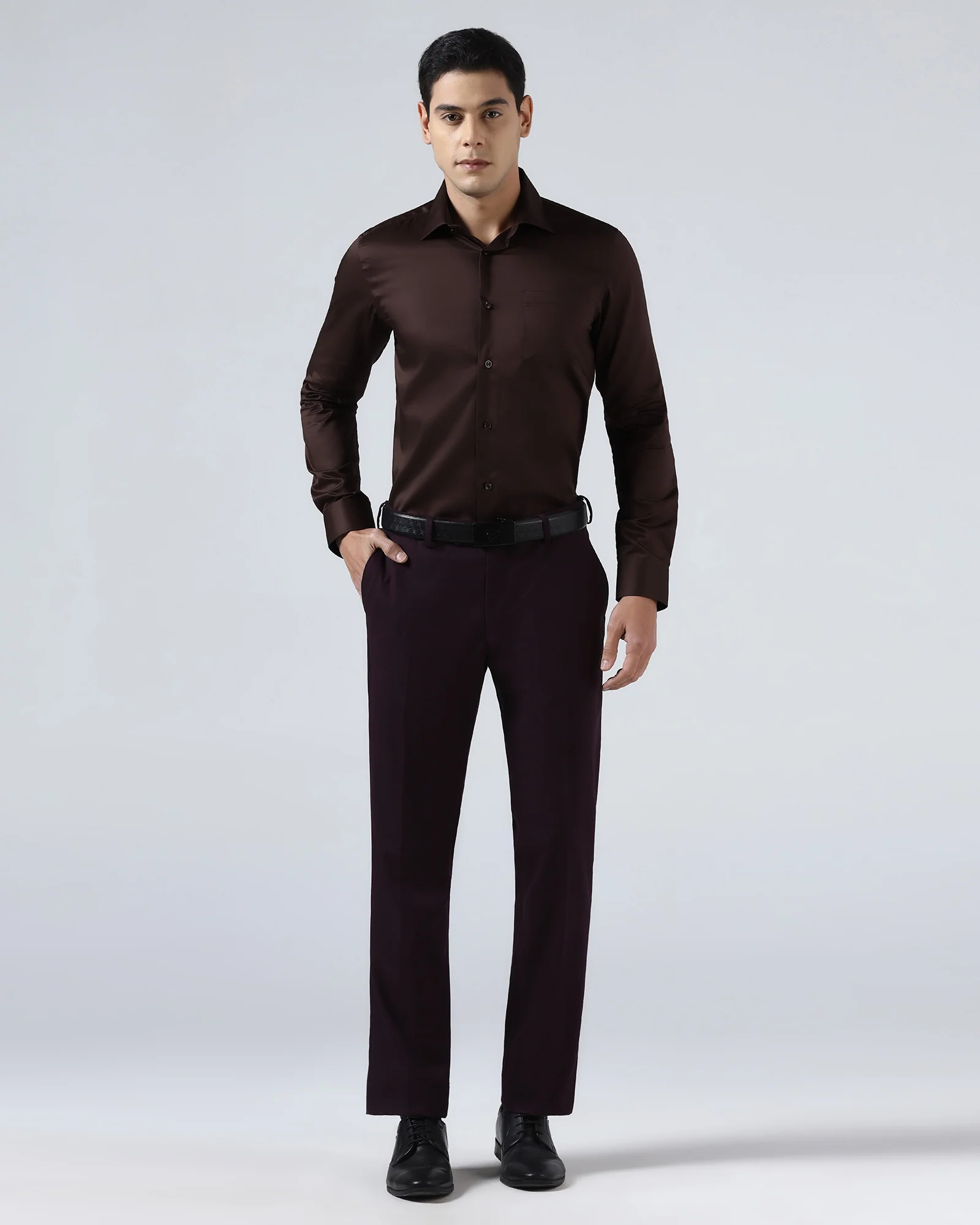 Brown Solid Shirt - Roger - Image 3
