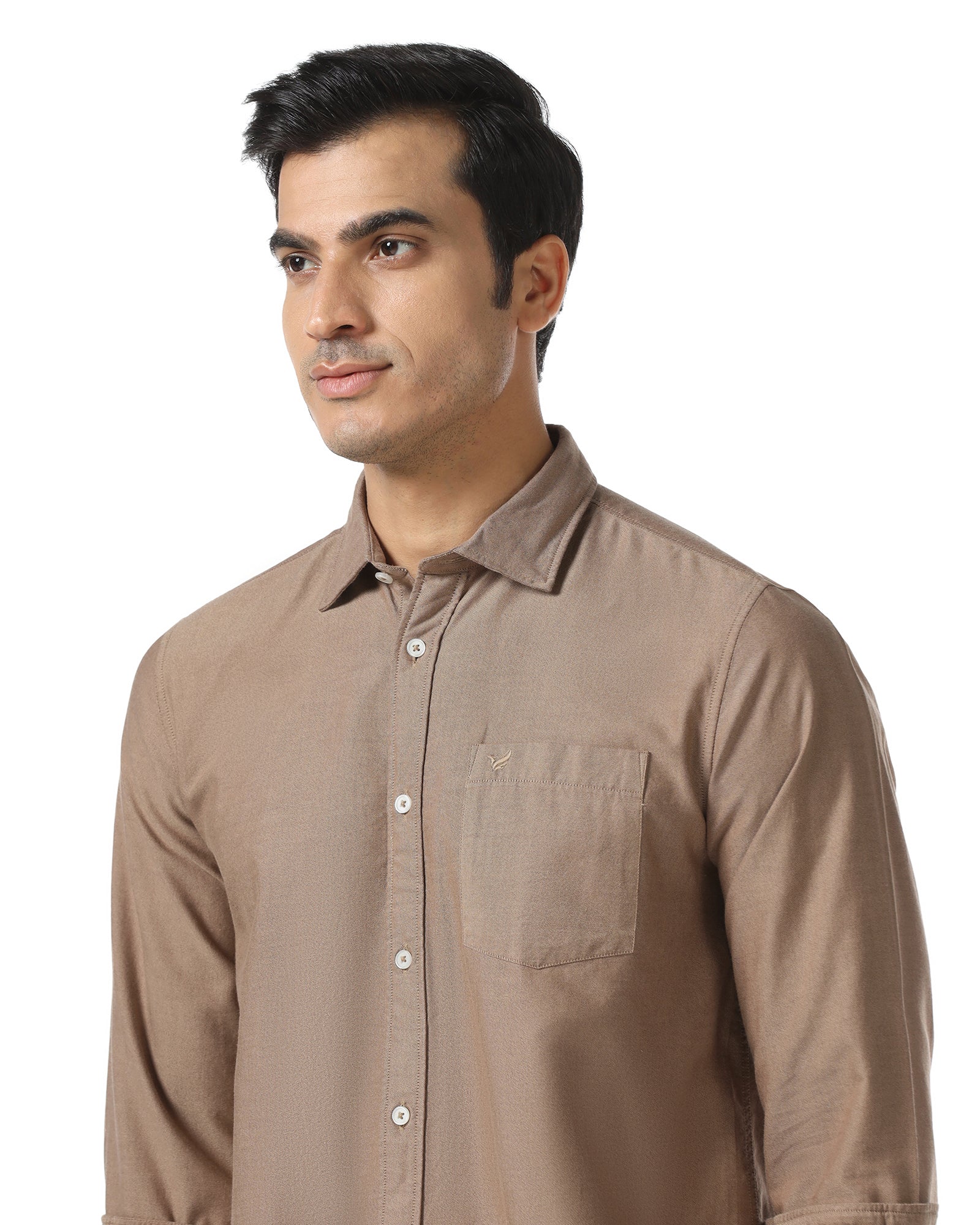 Brown Solid Shirt - Solly - Image 4