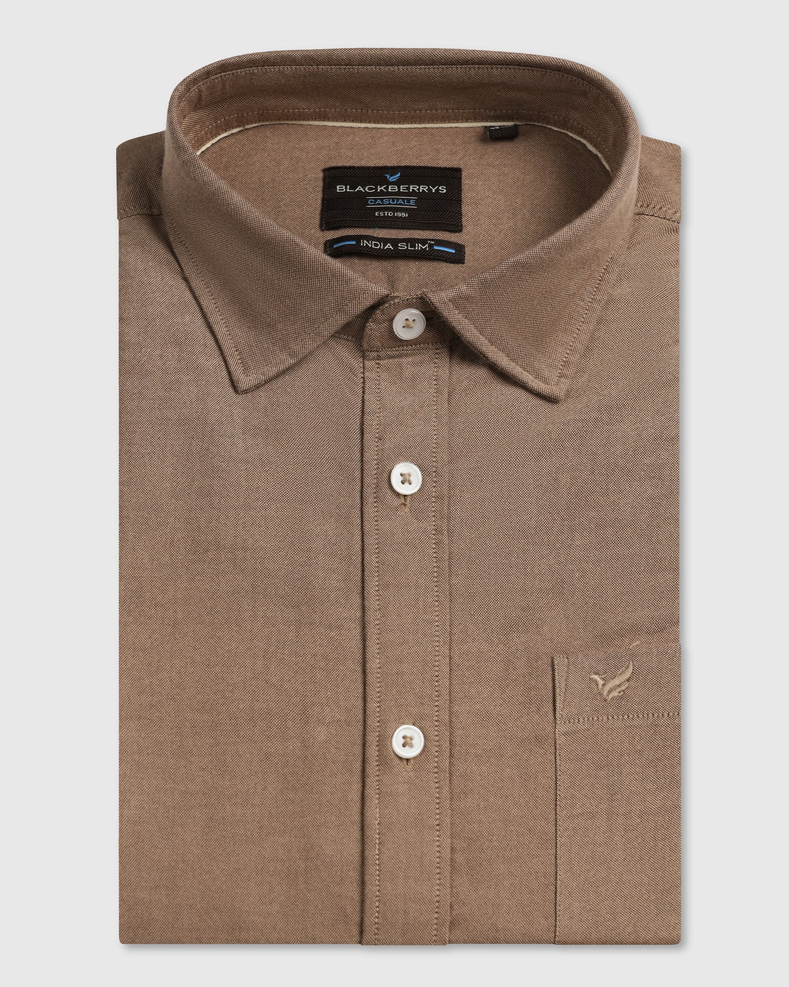 Brown Solid Shirt - Solly - Image 5
