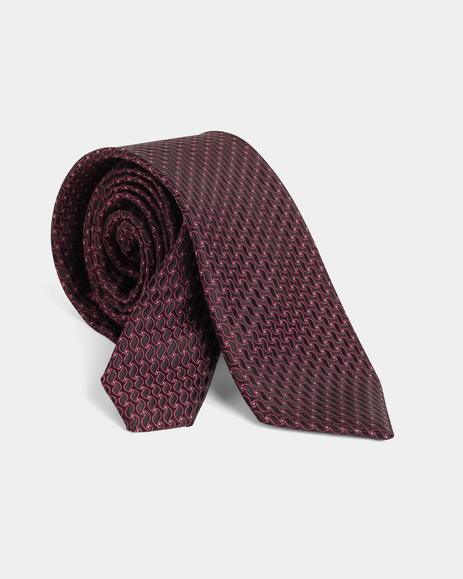 Brown Silk Jacquard Tie - Weston
