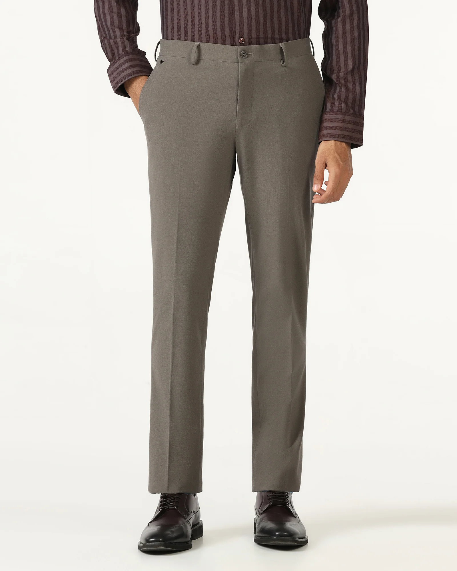 Brown Solid Trouser - Johny - Image 3