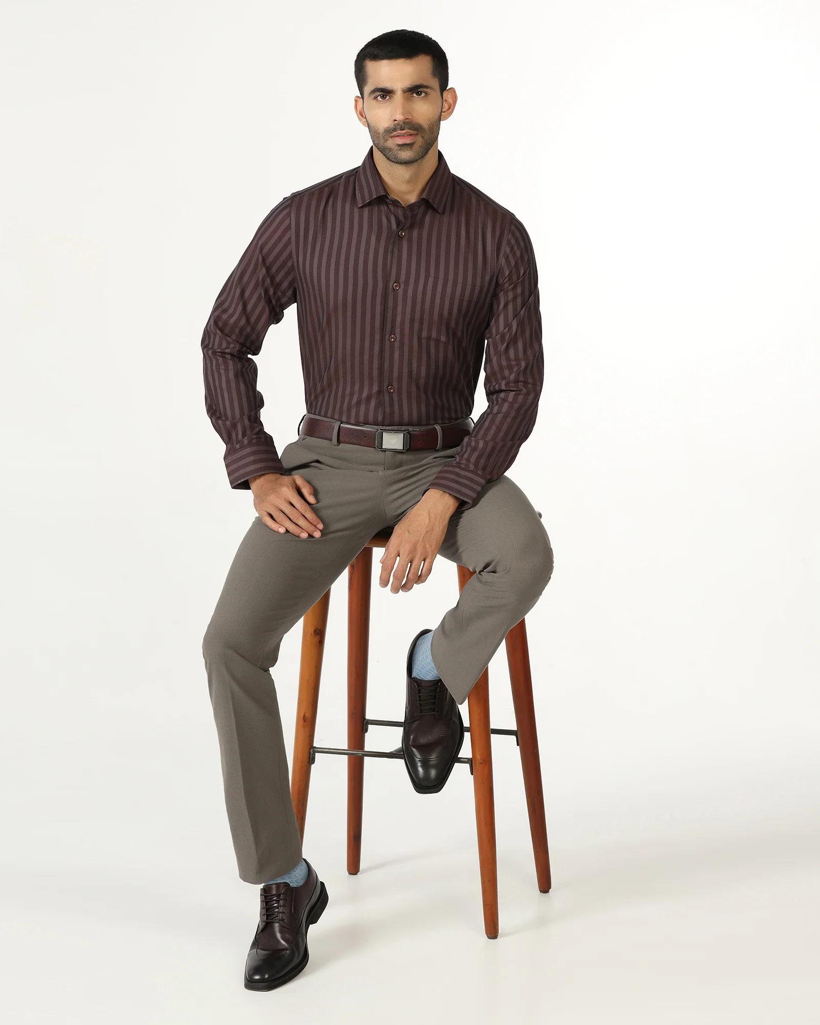 Brown Solid Trouser - Johny - Image 5