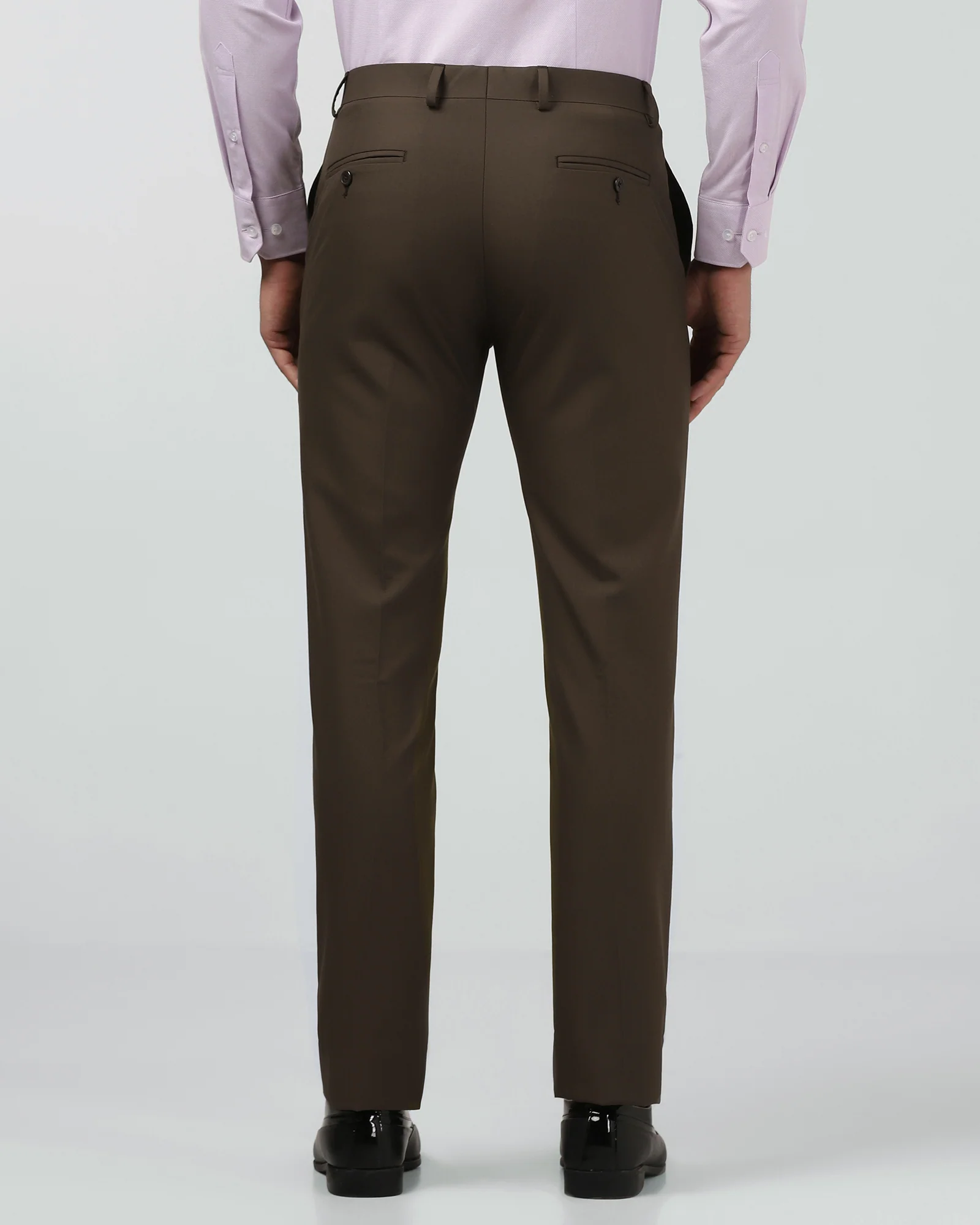 Brown Solid Trouser - Luis - Image 2