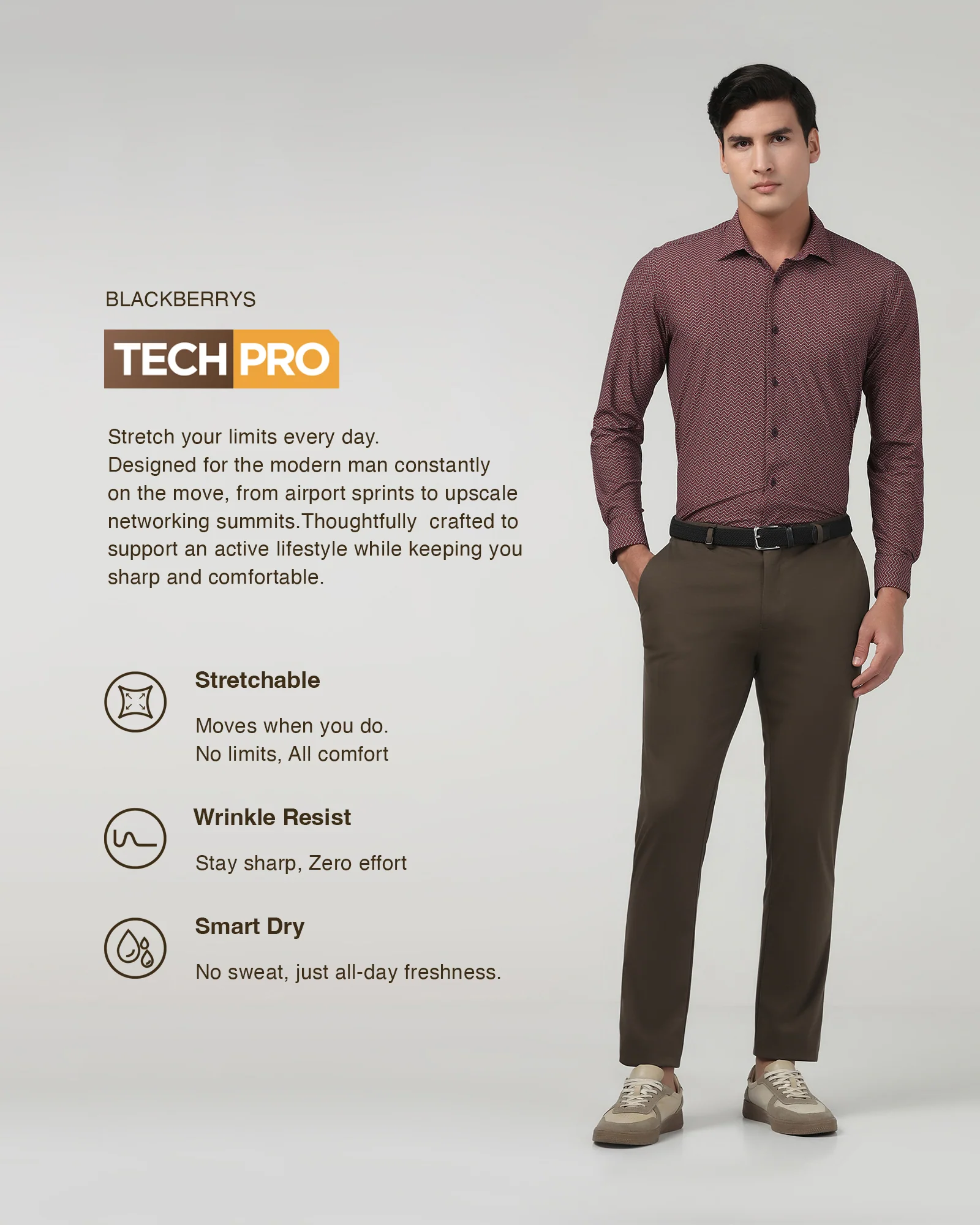 Brown TechPro Solid Trouser - Explorer - Image 3
