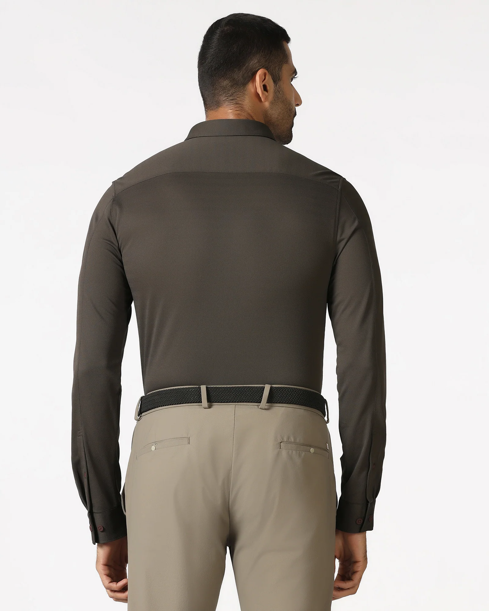 Brown TechPro Stripe Shirt - Keish - Image 2
