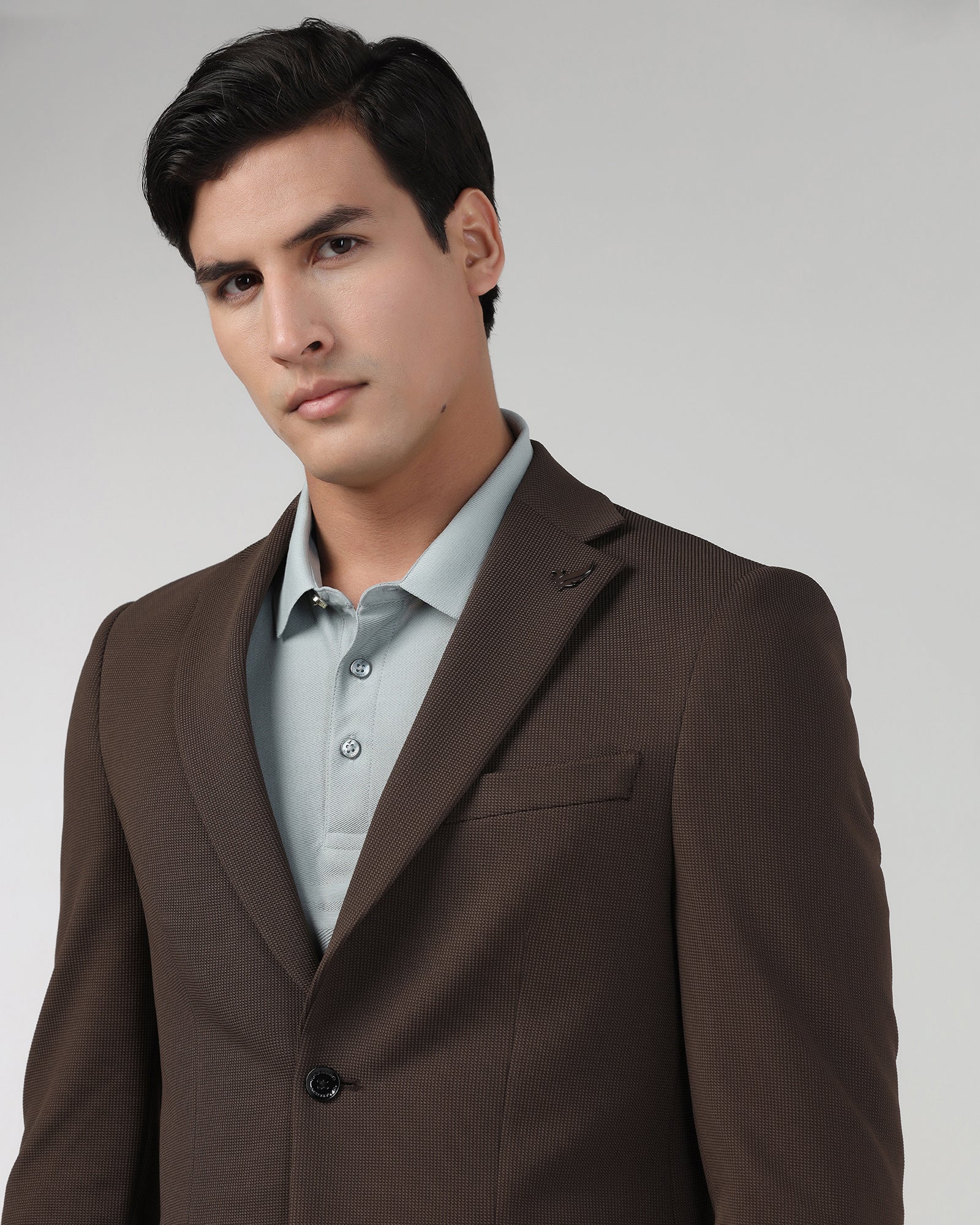 Brown Textured Blazer - Chris - Image 4
