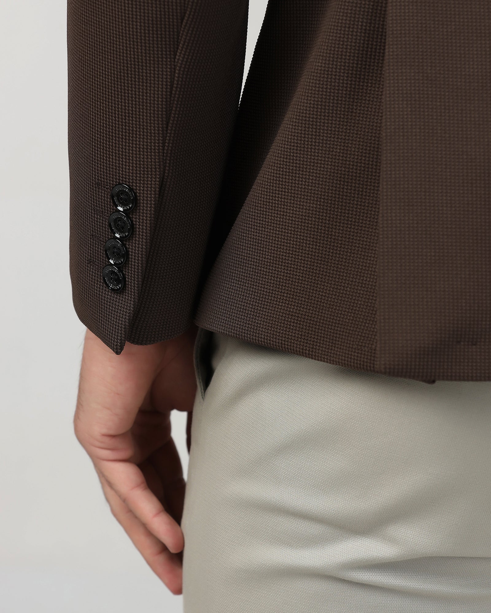 Brown Textured Blazer - Chris - Image 5