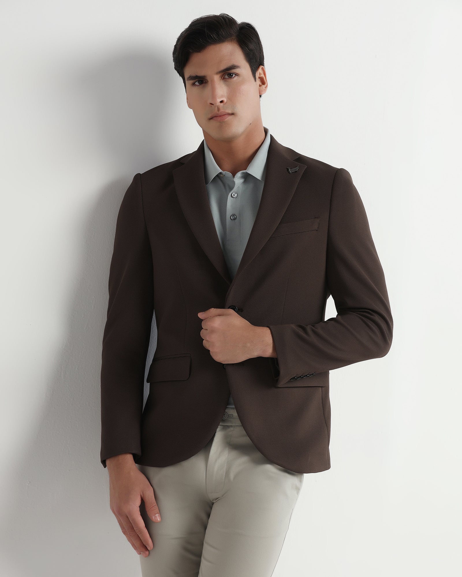 Brown Textured Blazer - Chris - Image 7