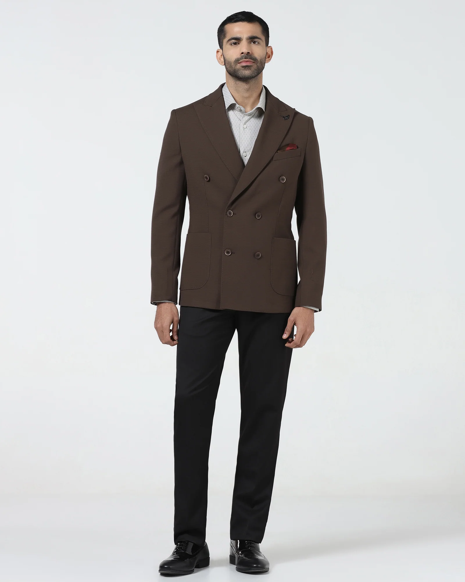Brown Textured Blazer - Denzel - Image 3