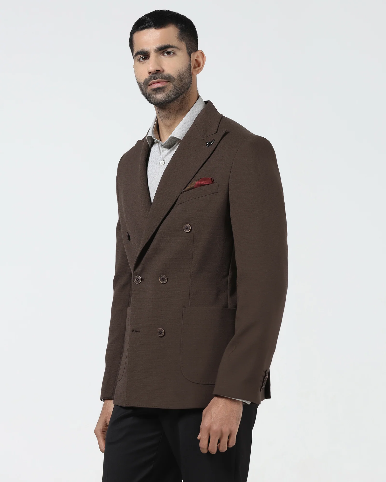 Brown Textured Blazer - Denzel - Image 7
