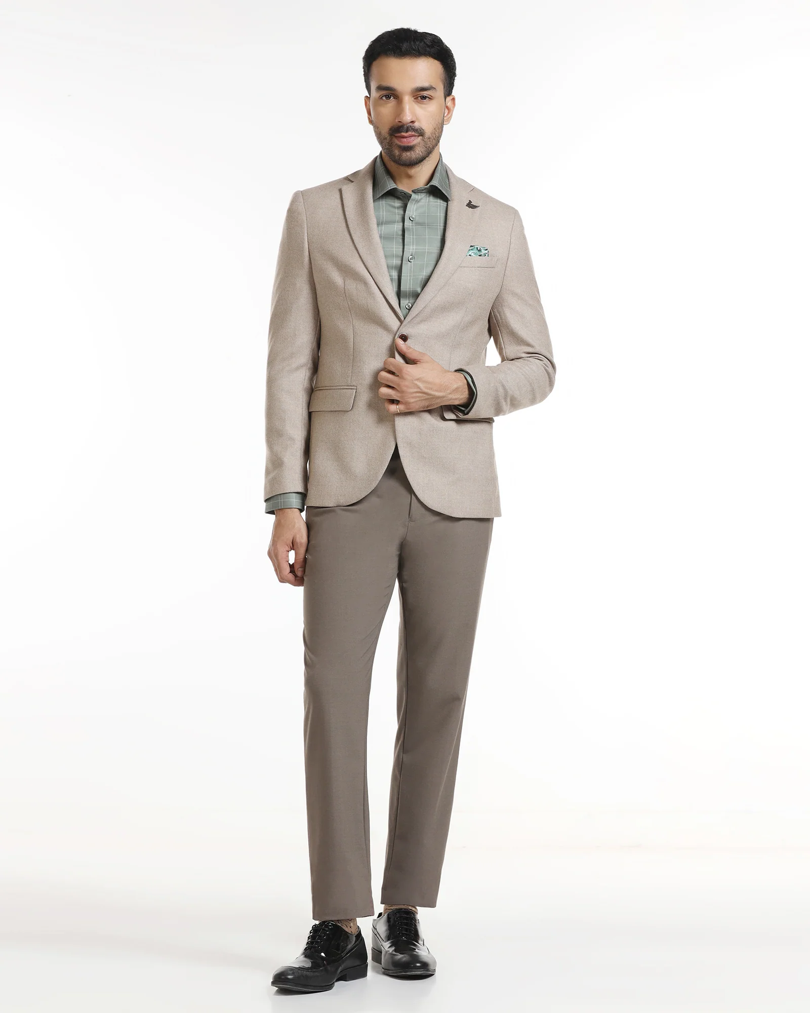 Brown Textured Blazer - Grant - Image 3