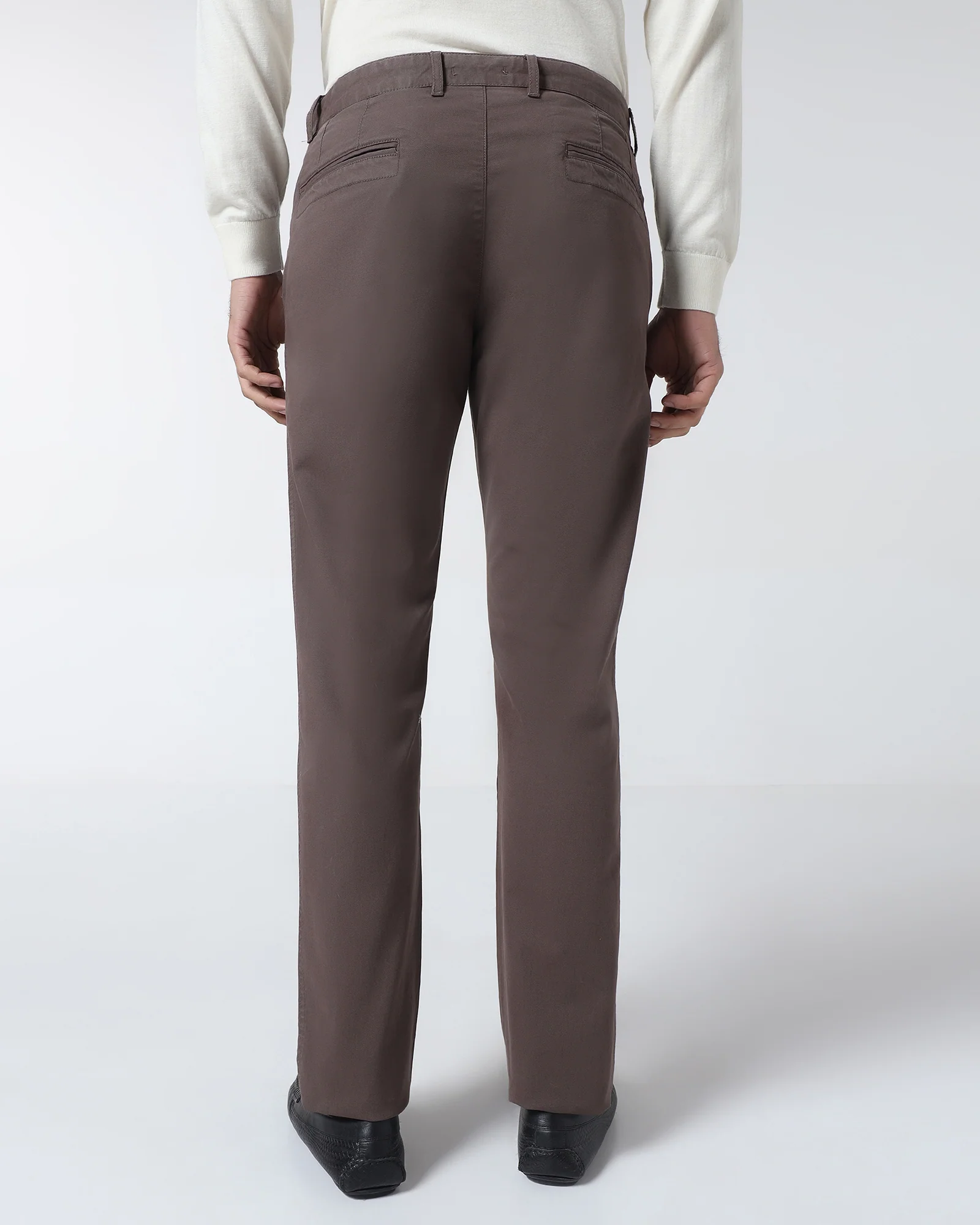 Brown Textured Khakis - Kary - Image 2