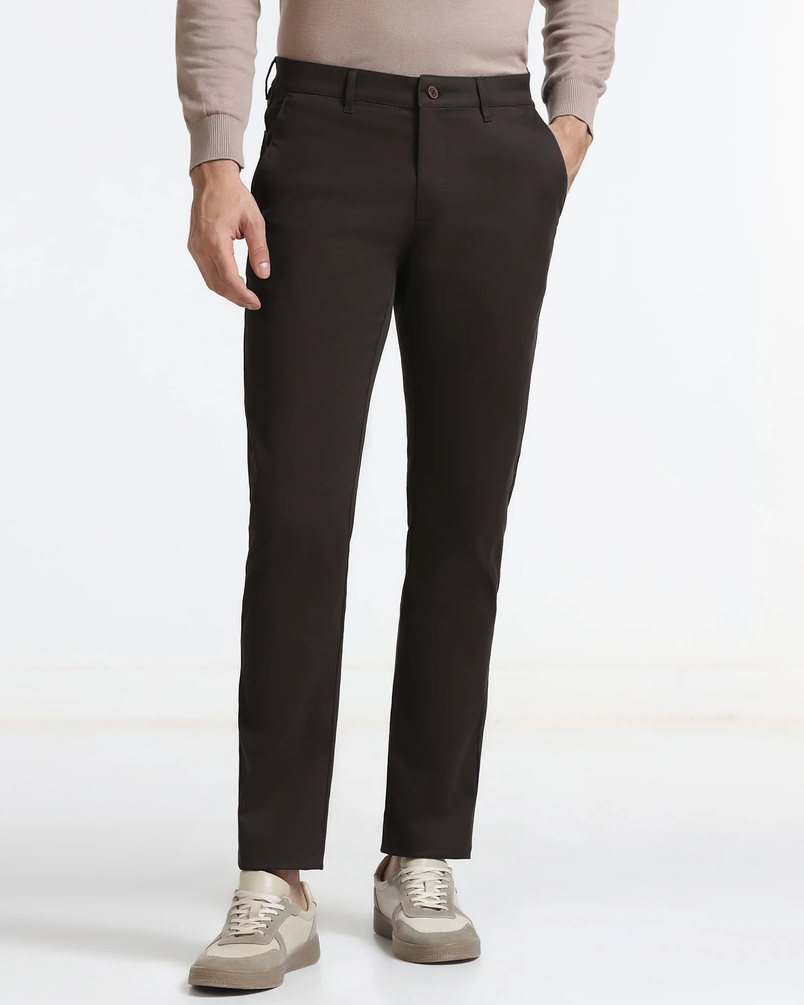 Brown Textured Khakis - Ural - Image 3