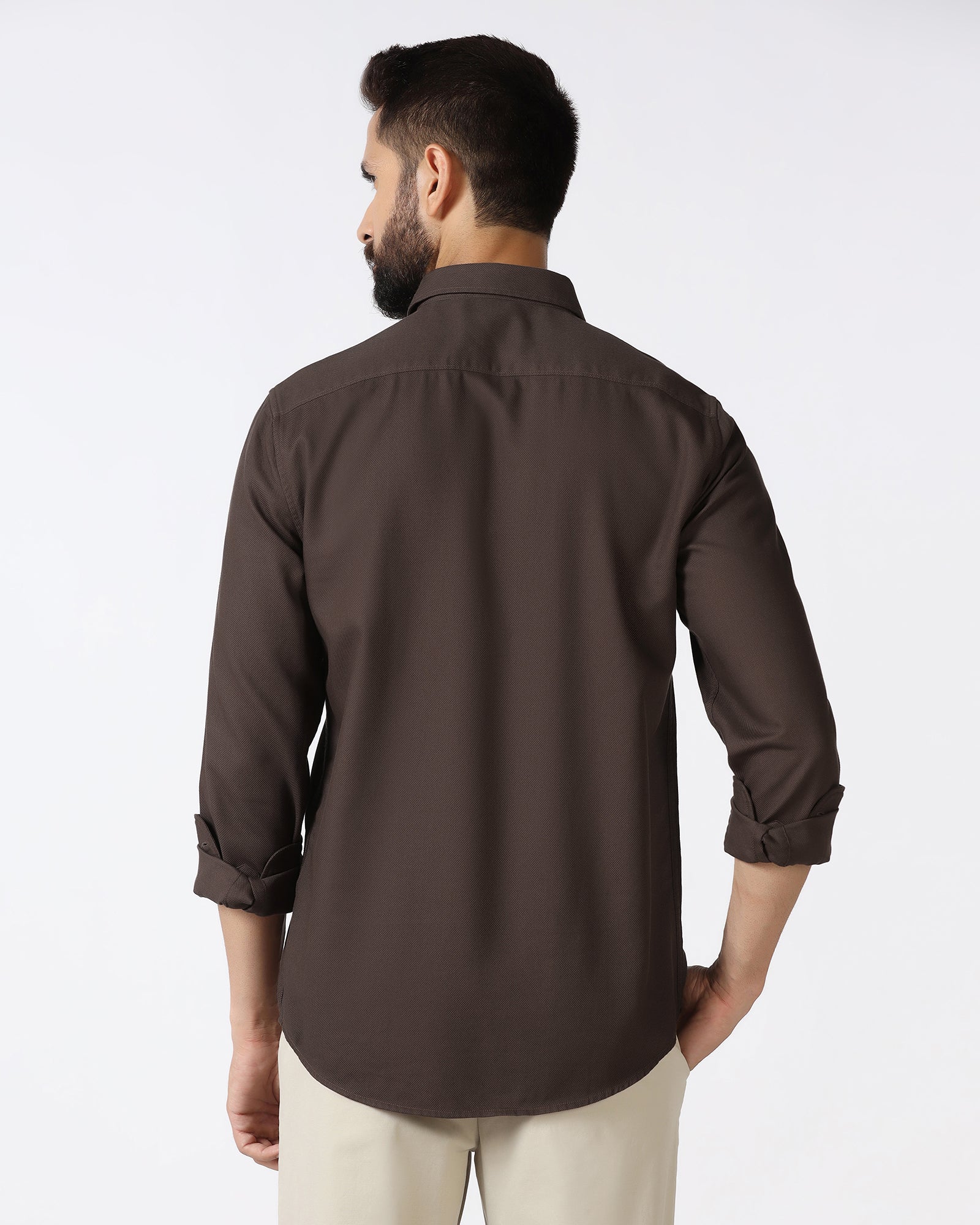 Brown Textured Shirt - Caty - Image 2