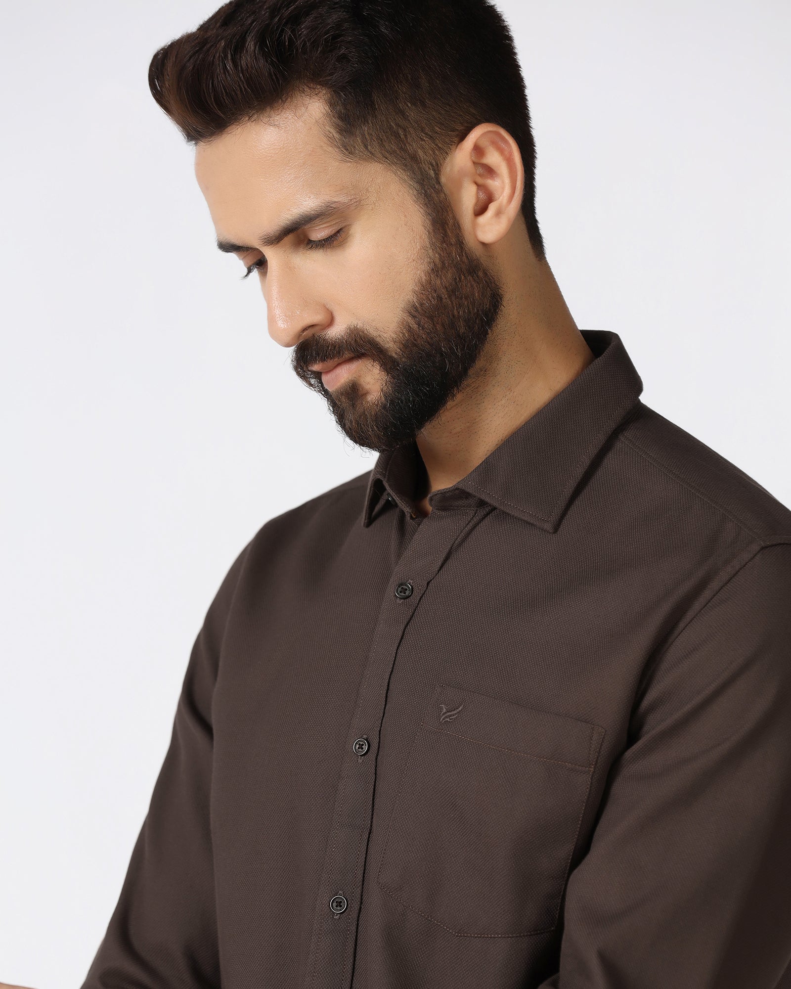 Brown Textured Shirt - Caty - Image 4