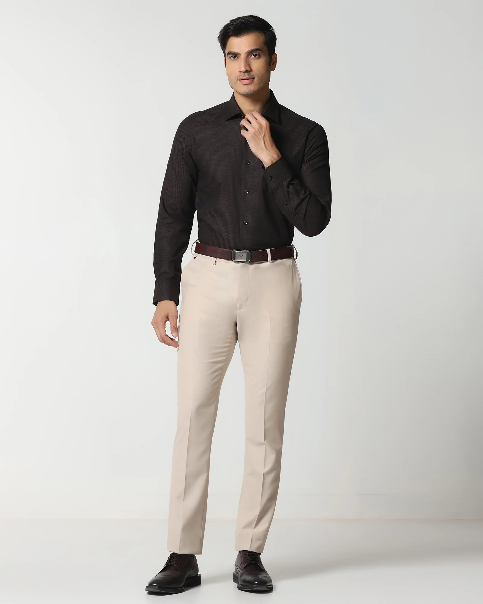 Brown Textured Shirt - Robin - Image 3