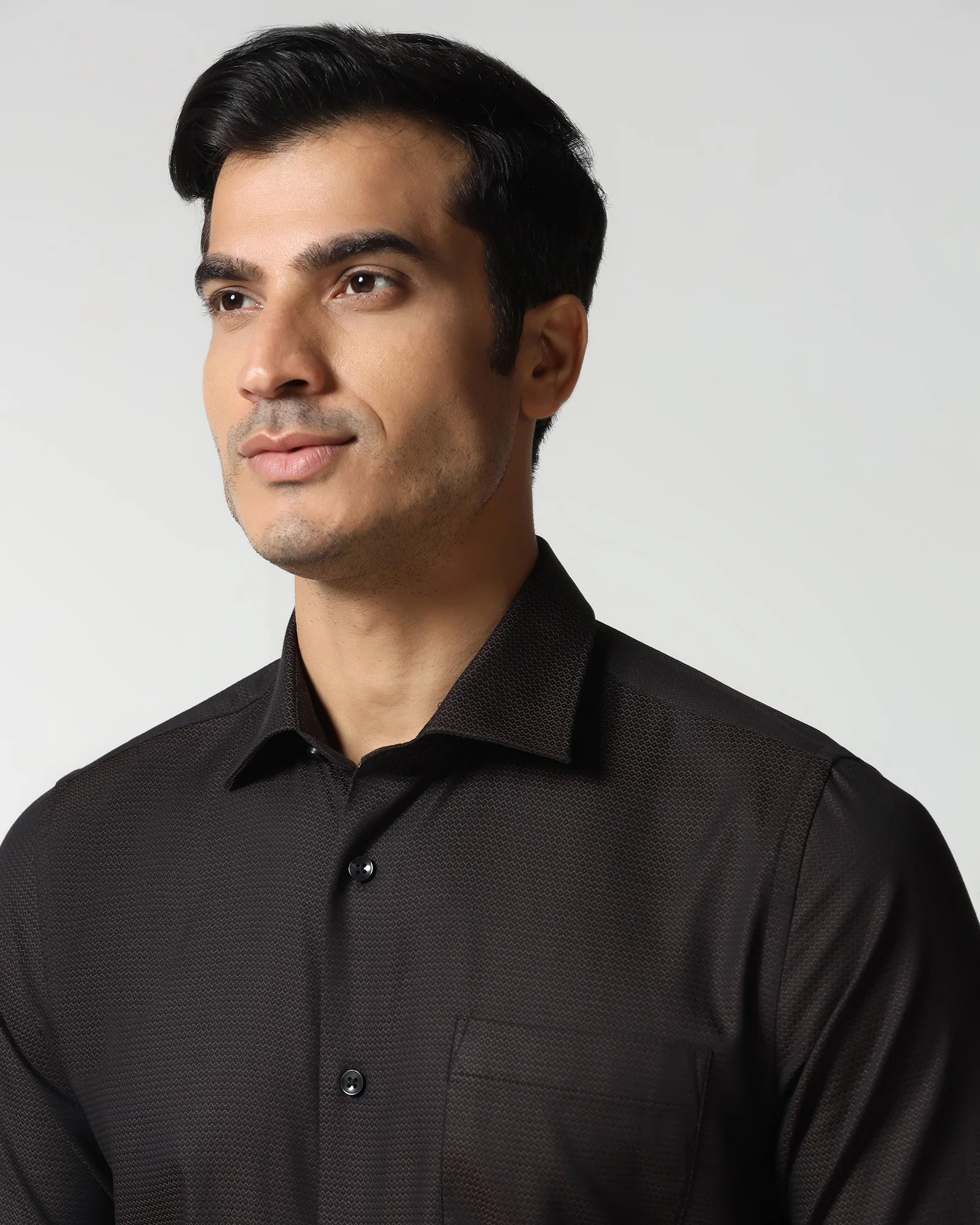 Brown Textured Shirt - Robin - Image 4