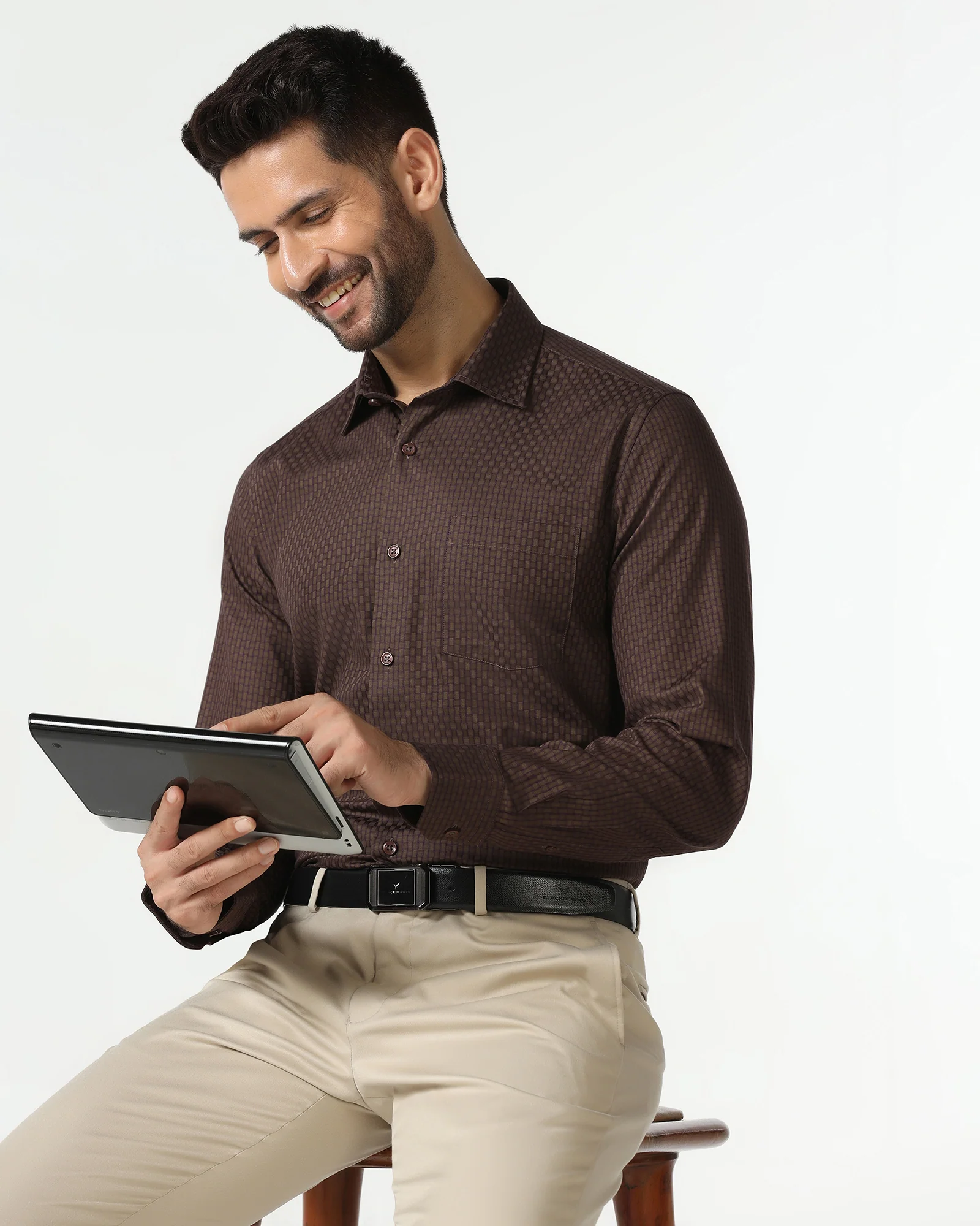 Brown Textured Shirt - Roster