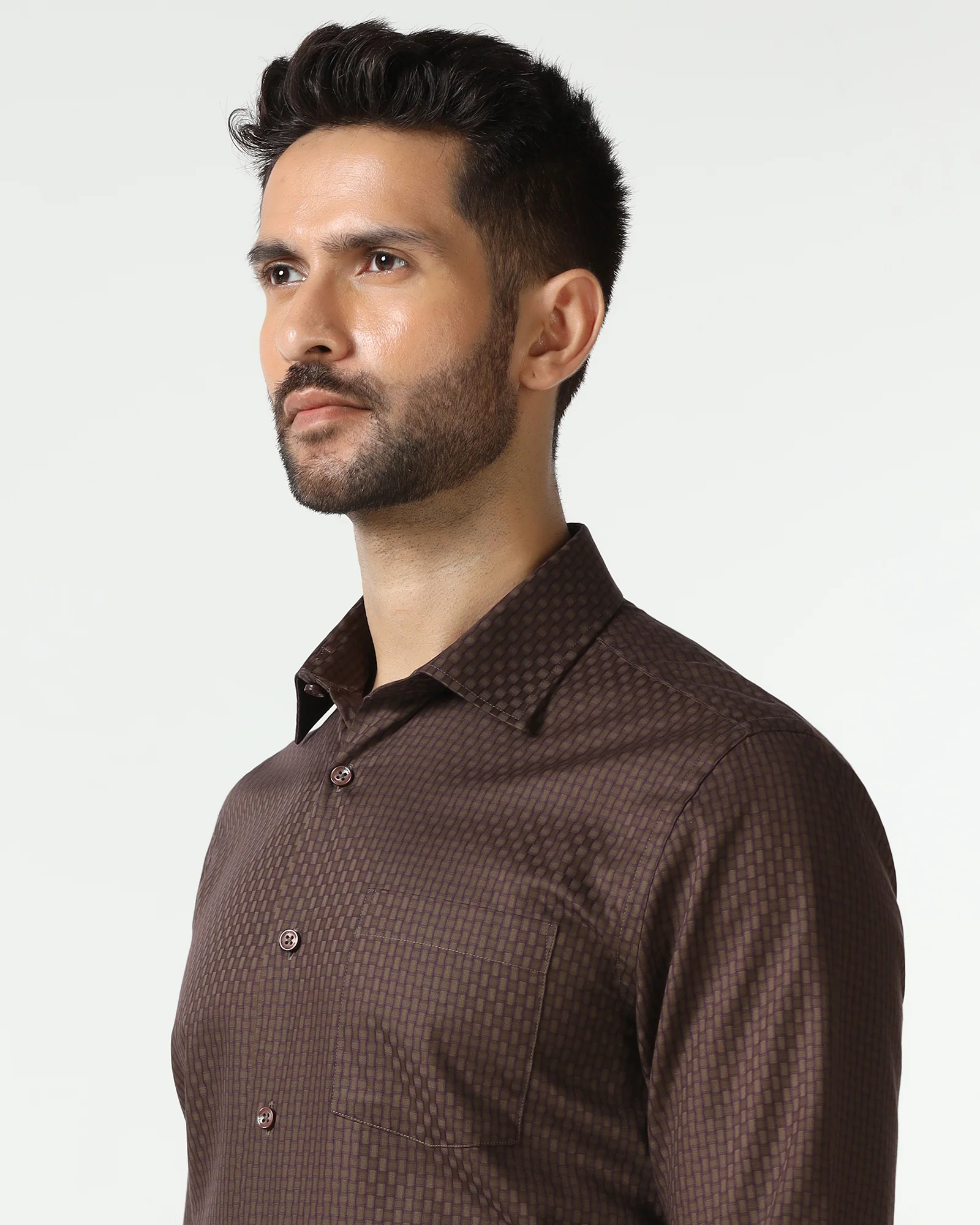 Brown Textured Shirt - Roster - Image 4