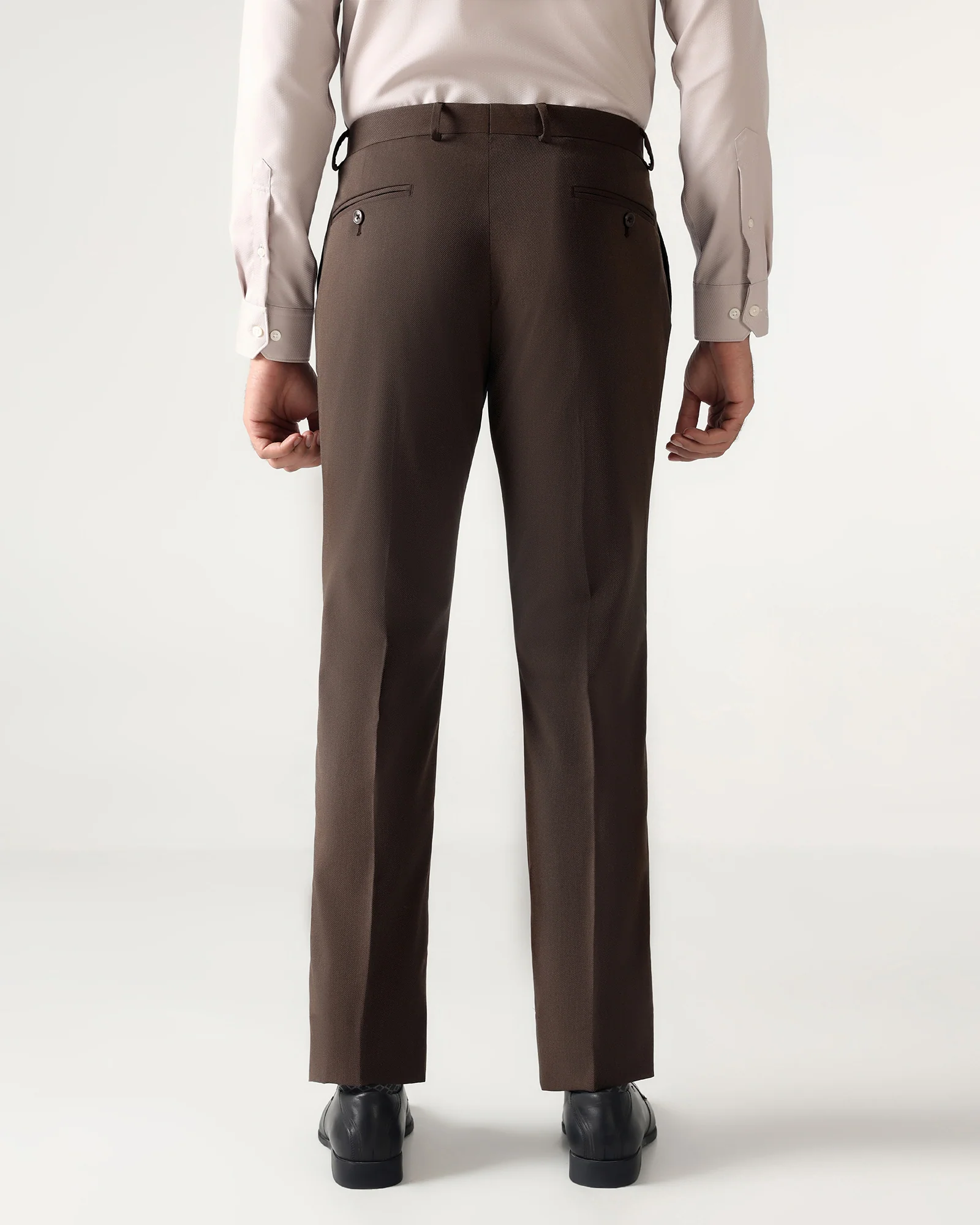 Brown Textured Trouser - Chivas - Image 2