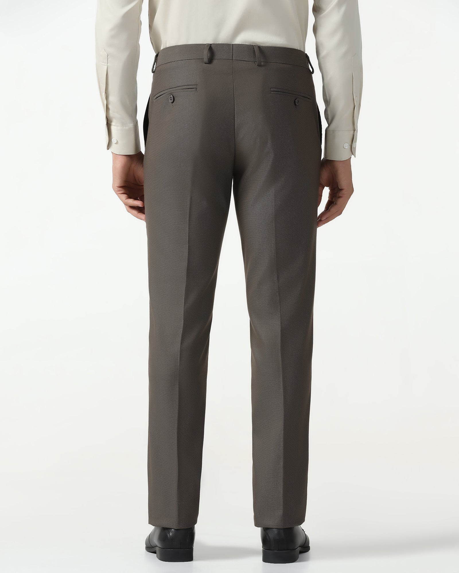 Brown Textured Trouser - Monk - Image 2