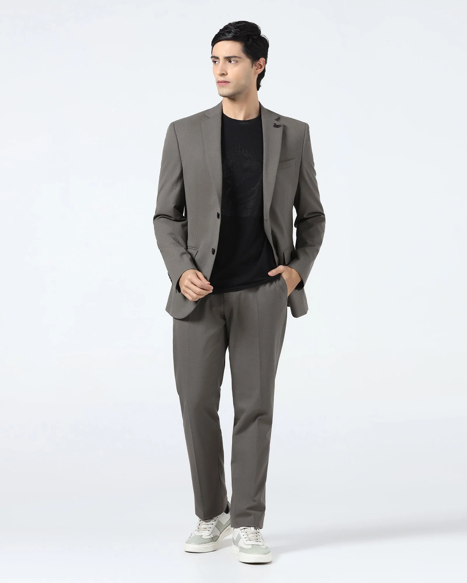 Brown Two Piece Solid Suit - Hedra - Image 7