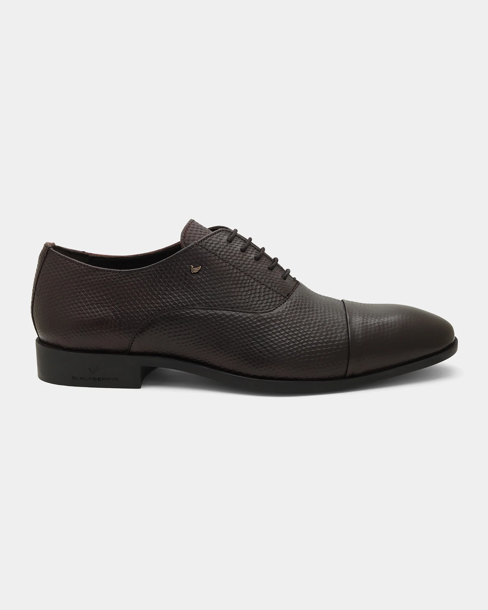 Burgundy Solid Oxford Shoes - Wibee - Image 4